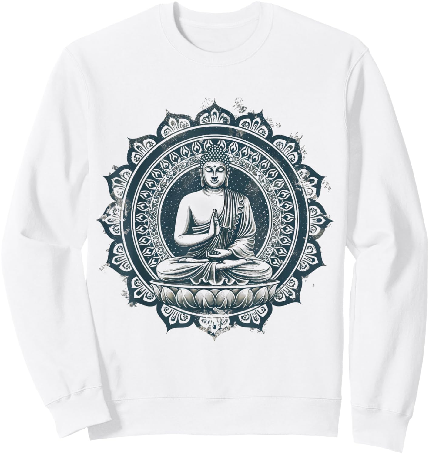 Meditation Zen Buddha Buddhist Zen Buddha Spiritual Hindu Sweatshirt - Sweatshirt | White