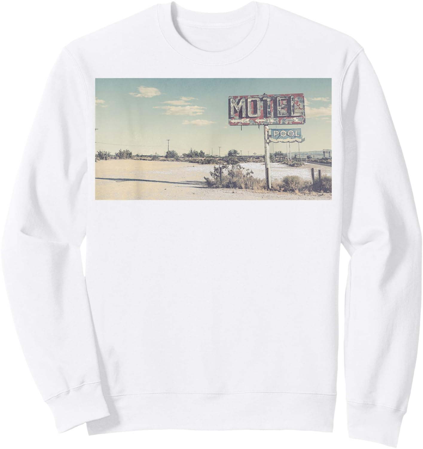 Trendy Desert Motel Sweatshirt - Sweatshirt | White