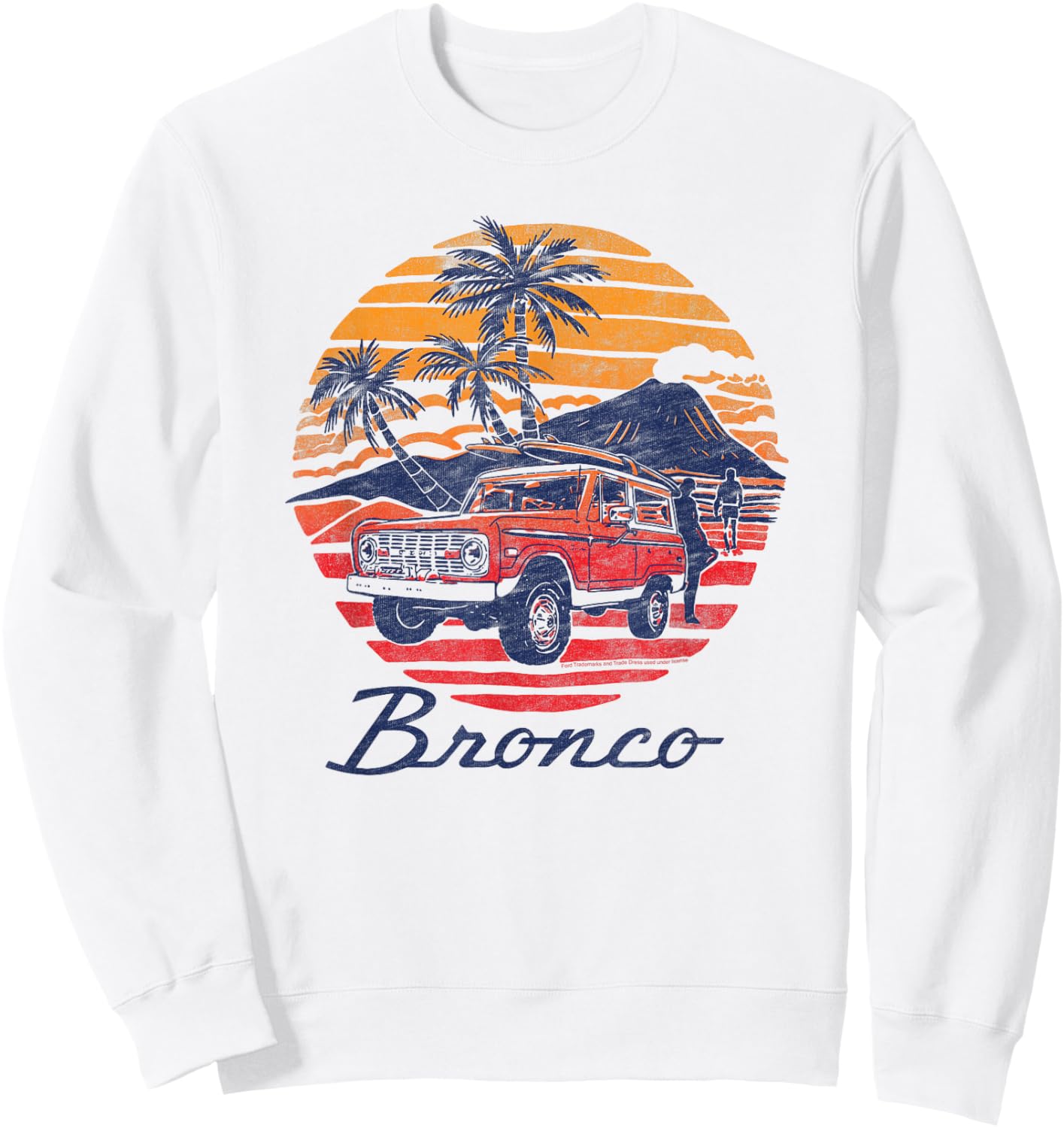 Ford - Bronco Retro Tropical Beach Sunset Men Women Kids Sweatshirt - Sweatshirt | White
