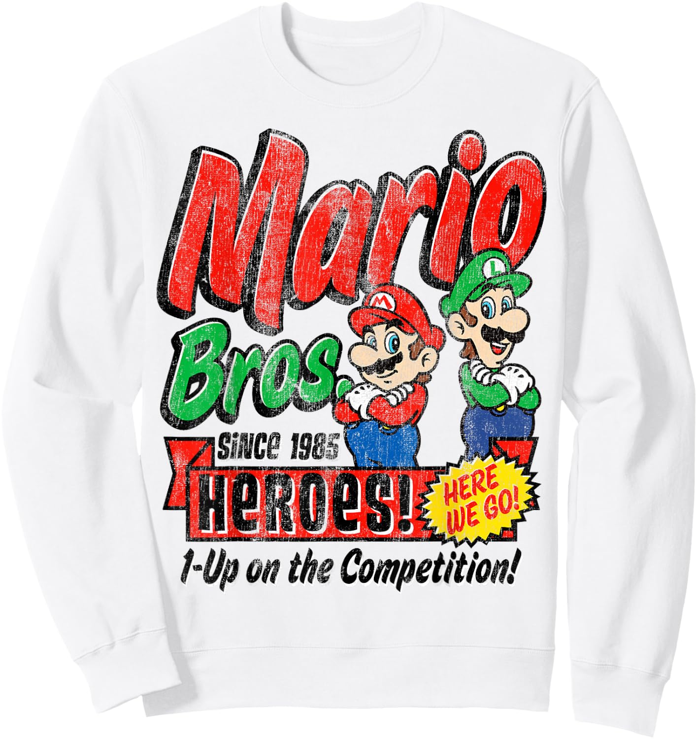 Super Mario Bros. Mario & Luigi Since 1985 Heroes Sweatshirt - Sweatshirt | White