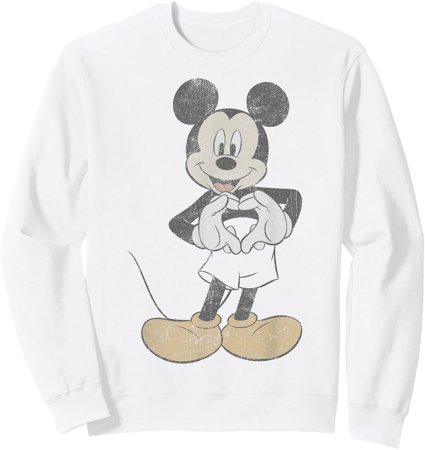 Disney Mickey and Friends Mickey Mouse Heart Hands Small Sweatshirt - Sweatshirt | White