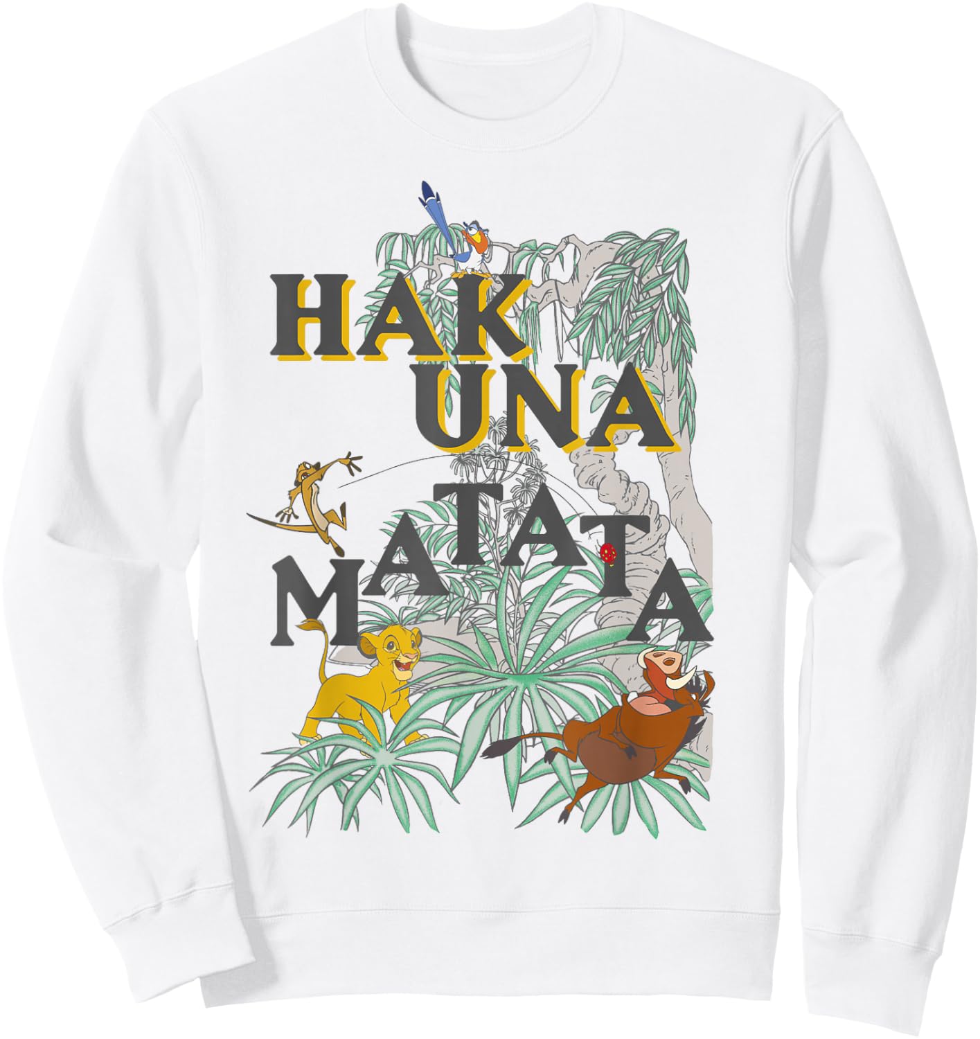 Disney The Lion King Hakuna Matata Jungle Scene Sweatshirt - Sweatshirt | White