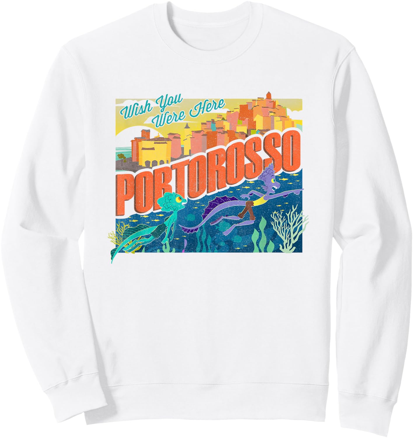 Disney Pixar Luca Portorosso Wish You were Here Sweatshirt - Sweatshirt | White