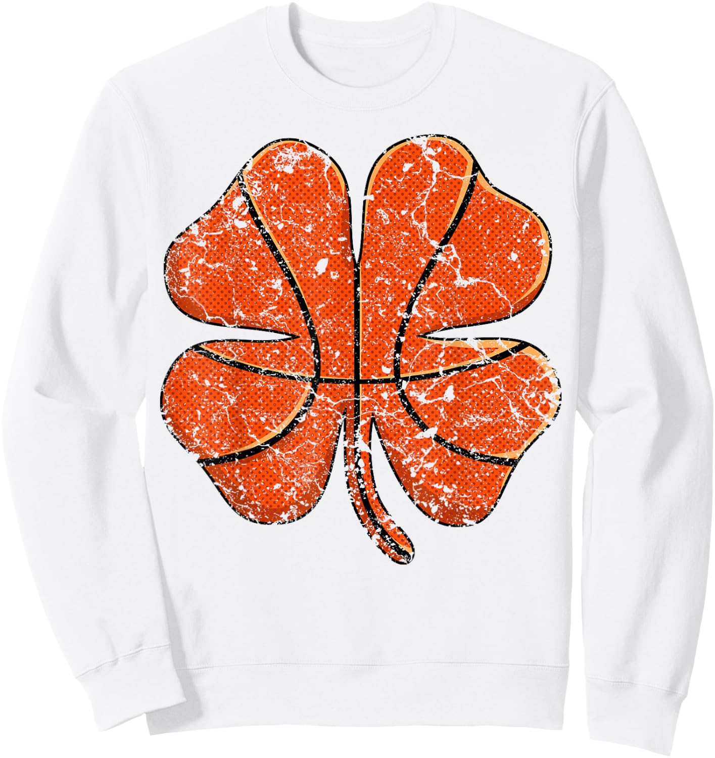 Basketball St Patricks Day Boys Men Shamrock Ball Sport Gift Sweatshirt - Sweatshirt | White