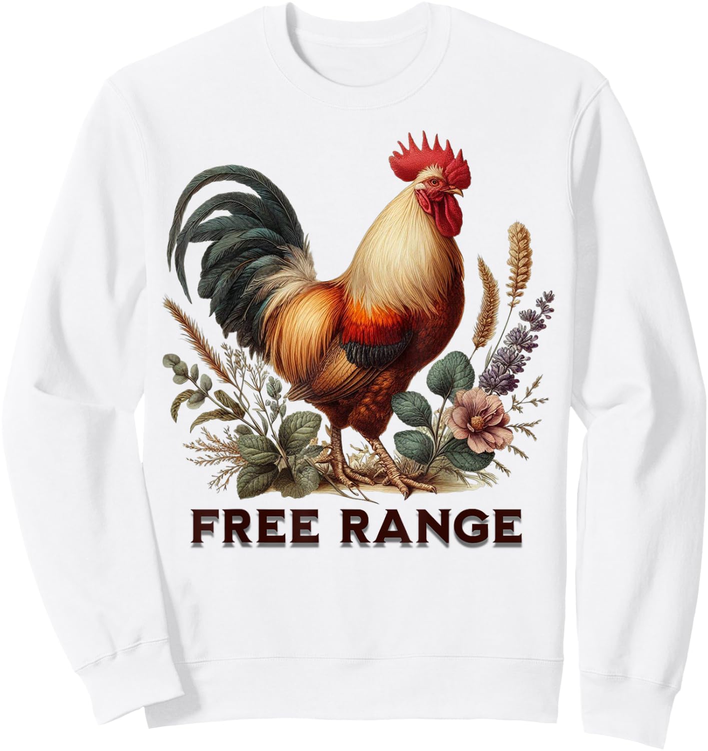 Free Range Kids Farm Field Trip Chicken Lover Gift Feral Sweatshirt - Sweatshirt | White
