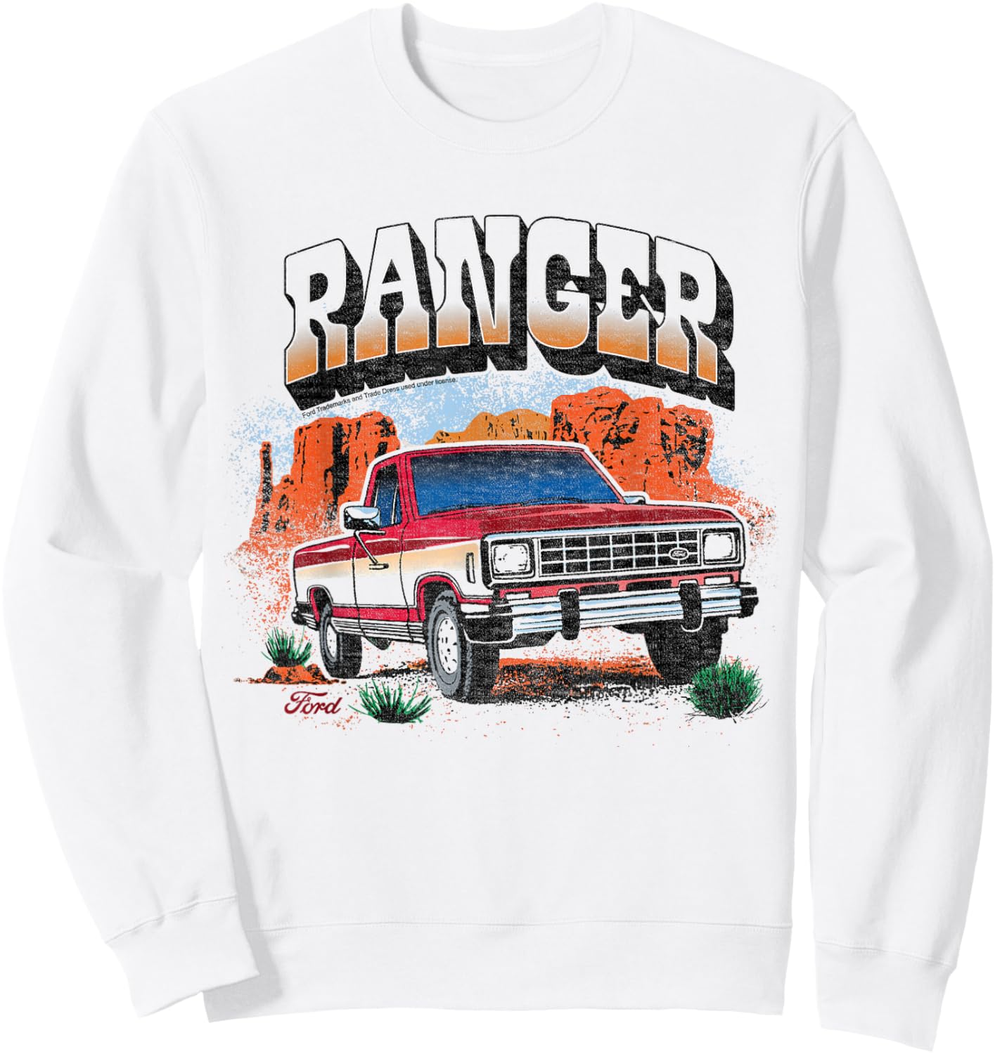 Ford - Ranger Truck 1983 Outdoor Desert Mountain Landscape Sweatshirt - Sweatshirt | White