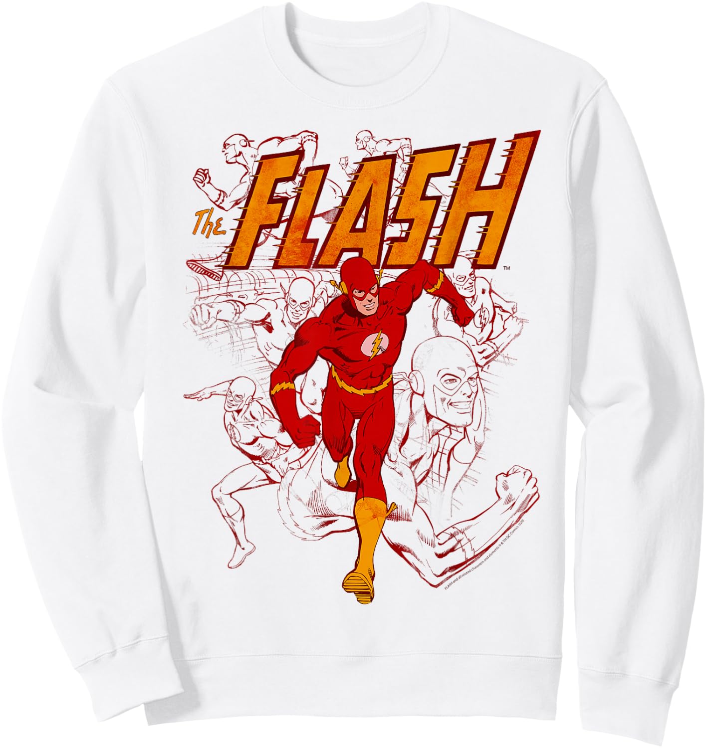 DC Comics The Flash Collage Mashup Sweatshirt - Sweatshirt | White