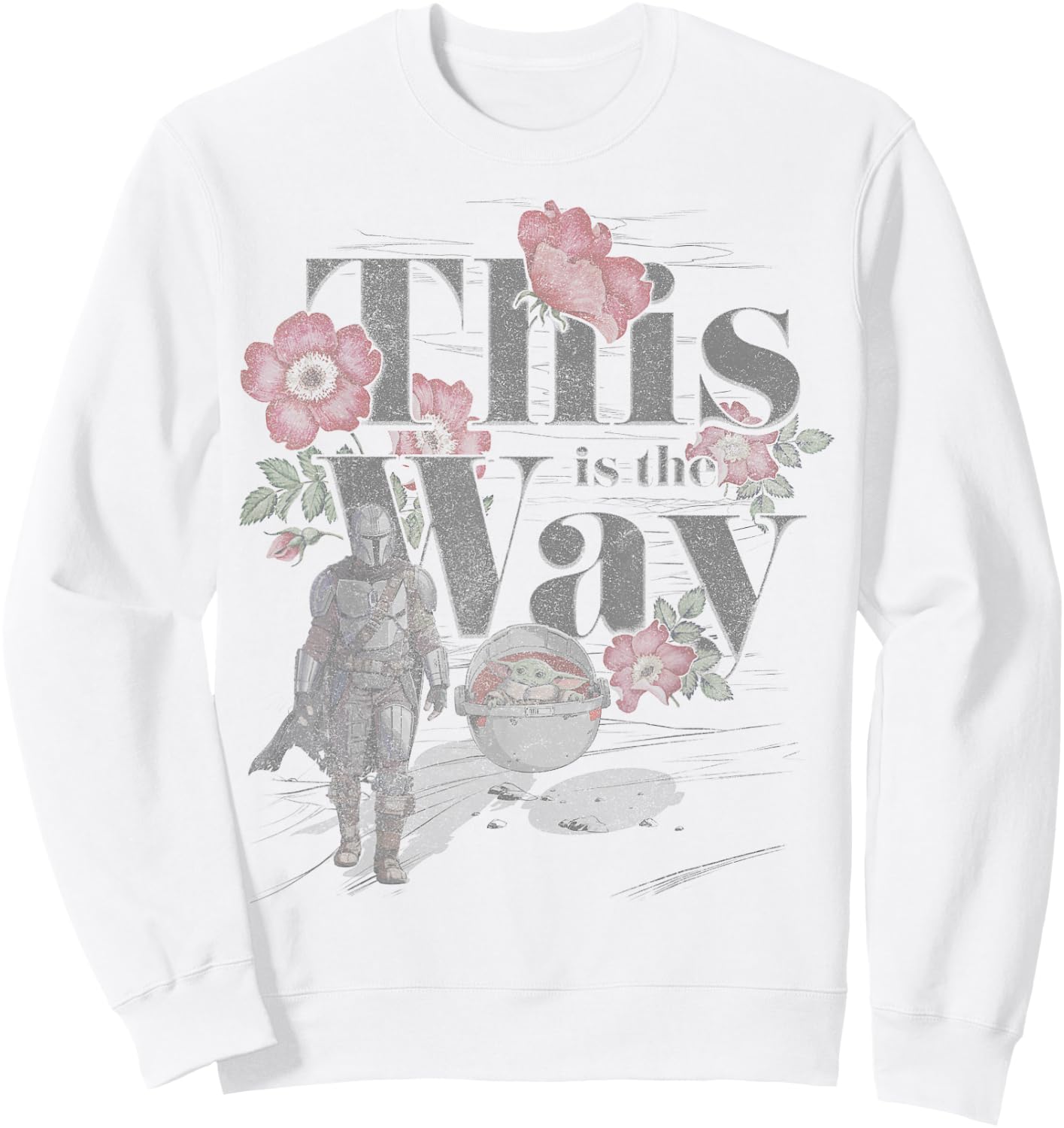 Star Wars The Mandalorian This Is The Way Floral Sweatshirt - Sweatshirt | White