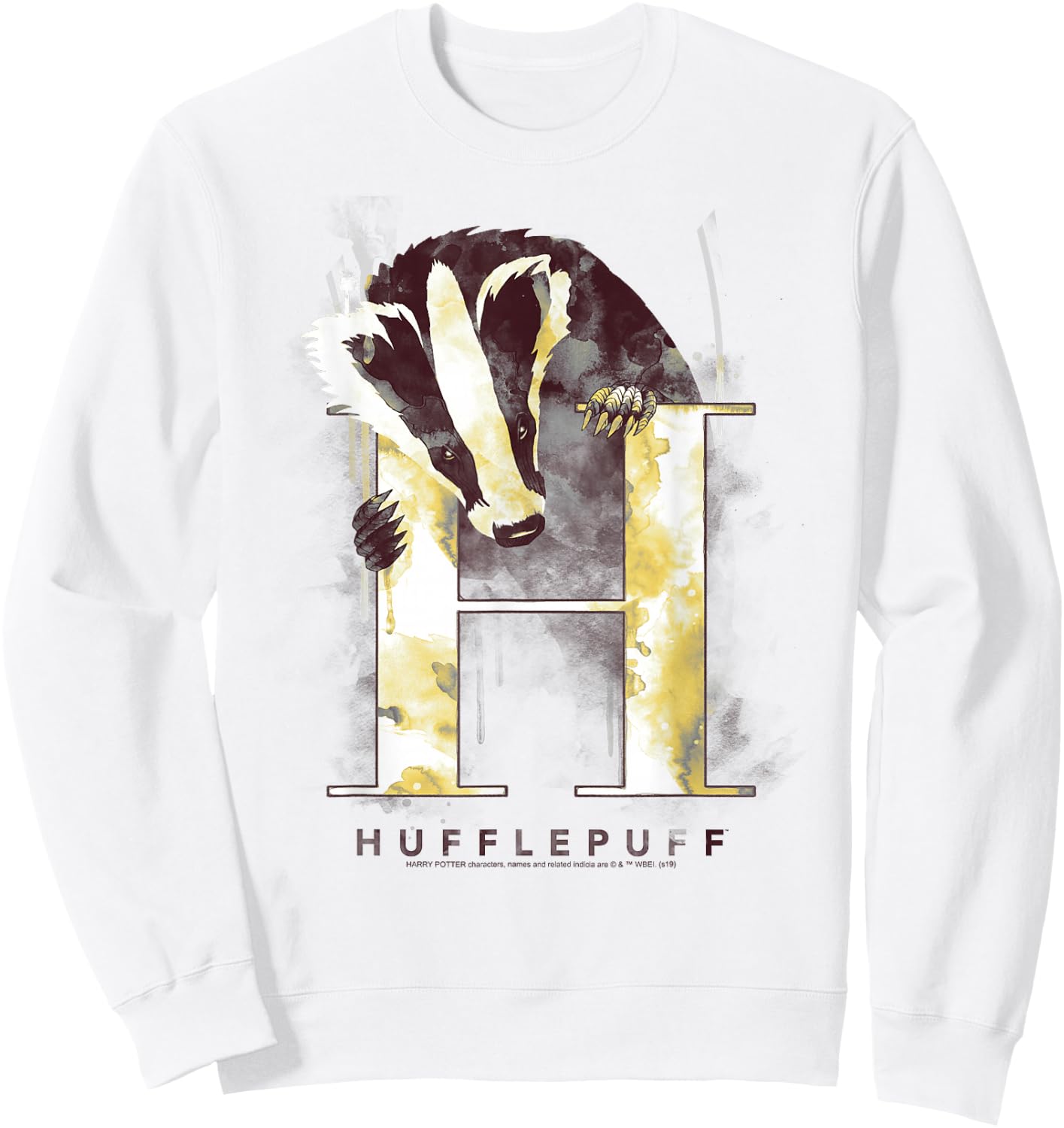 Harry Potter Hufflepuff House Watercolor Small Sweatshirt - Sweatshirt | White