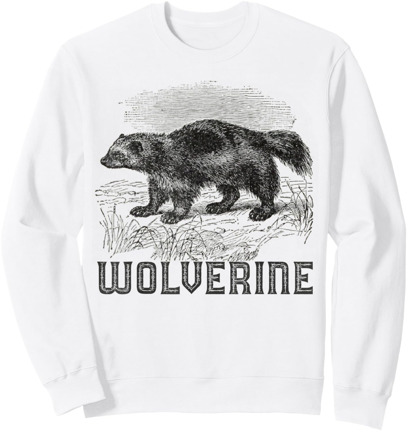 Wolverine Art Wild Animal Skunk Bear Mammal Habitat Sweatshirt - Sweatshirt | White