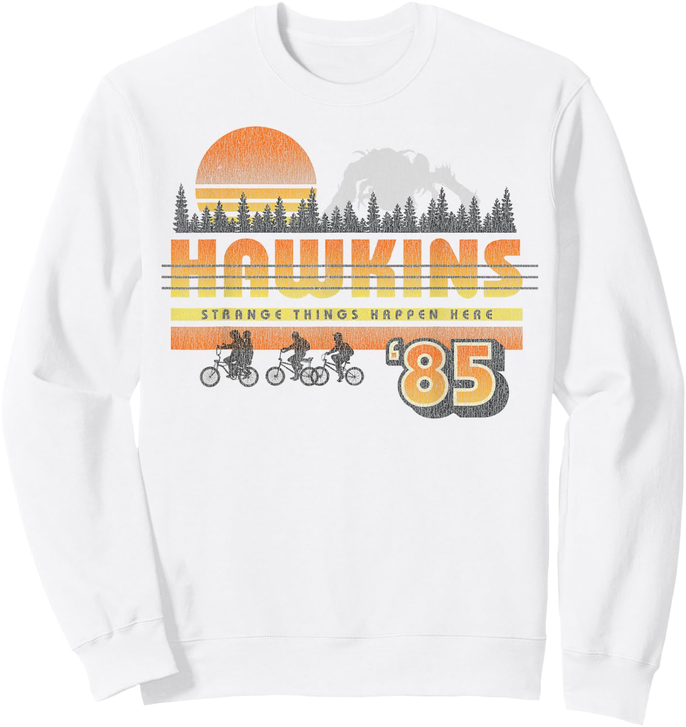 Netflix Stranger Things Hawkins Strange Things 85 Retro Sweatshirt - Sweatshirt | White