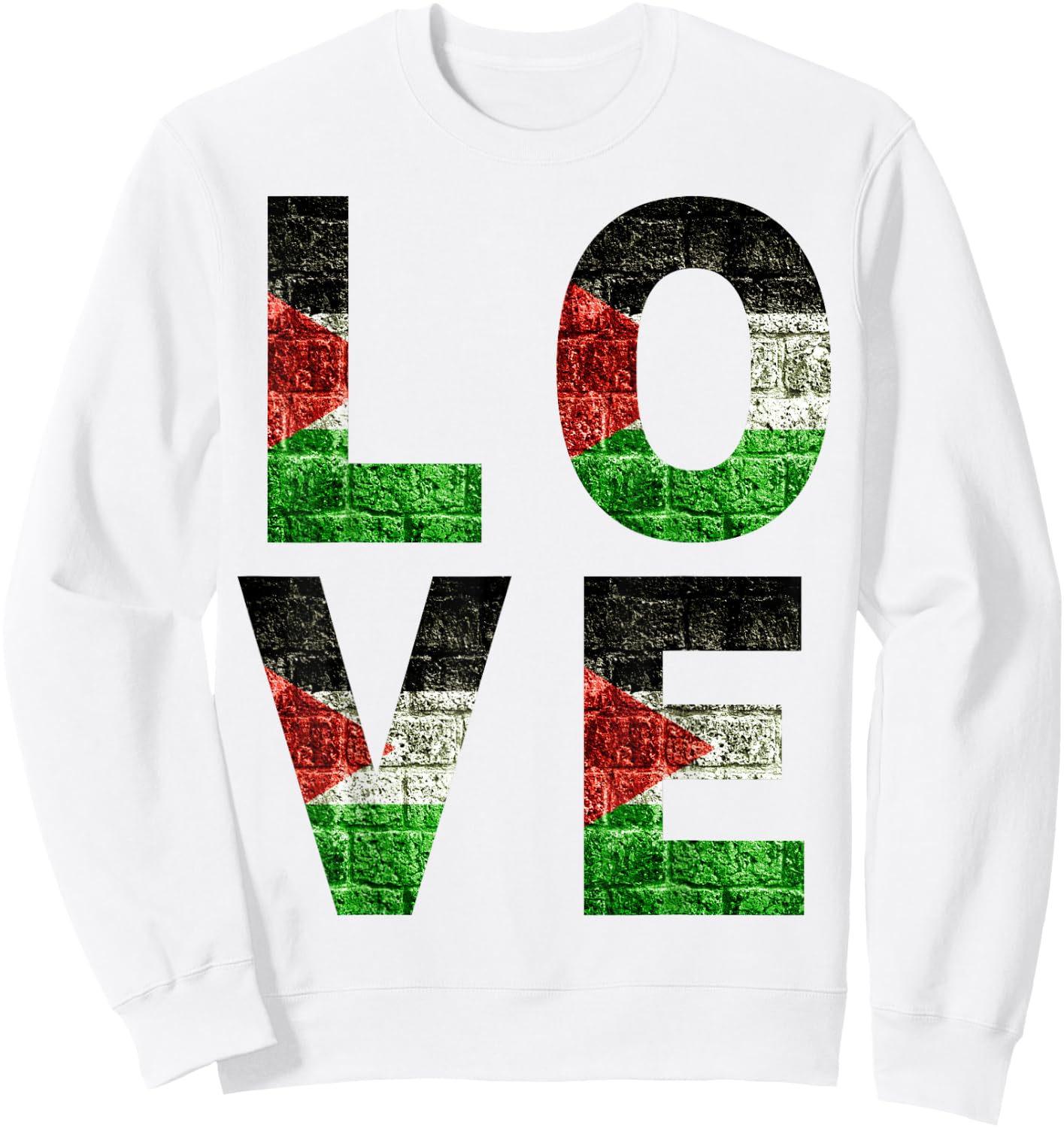Palestine Love Flag Men Women Kids Toddlers Boys & Girls Luv Sweatshirt - Sweatshirt | White