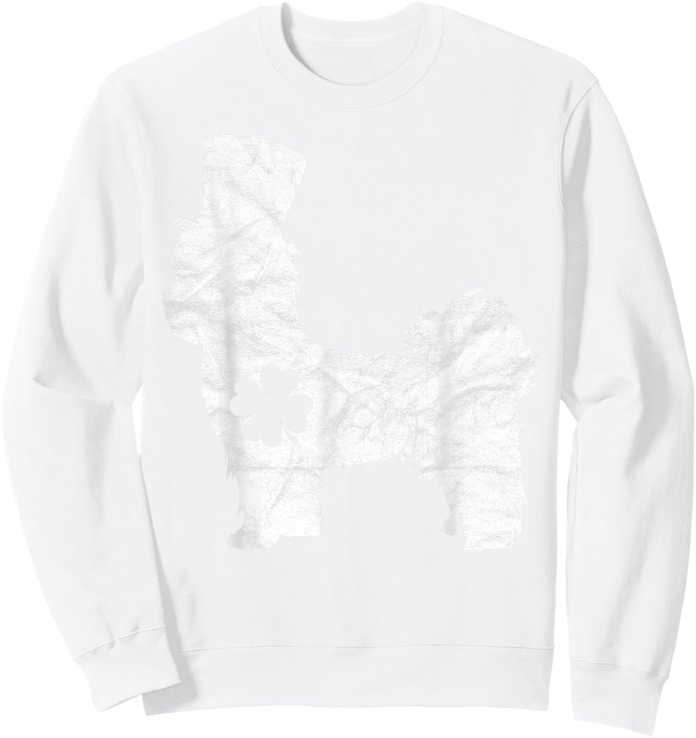 Retro Shih Tzu Hat Gift Irish Shamrock Dog St Patrick's Day Sweatshirt - Sweatshirt | White