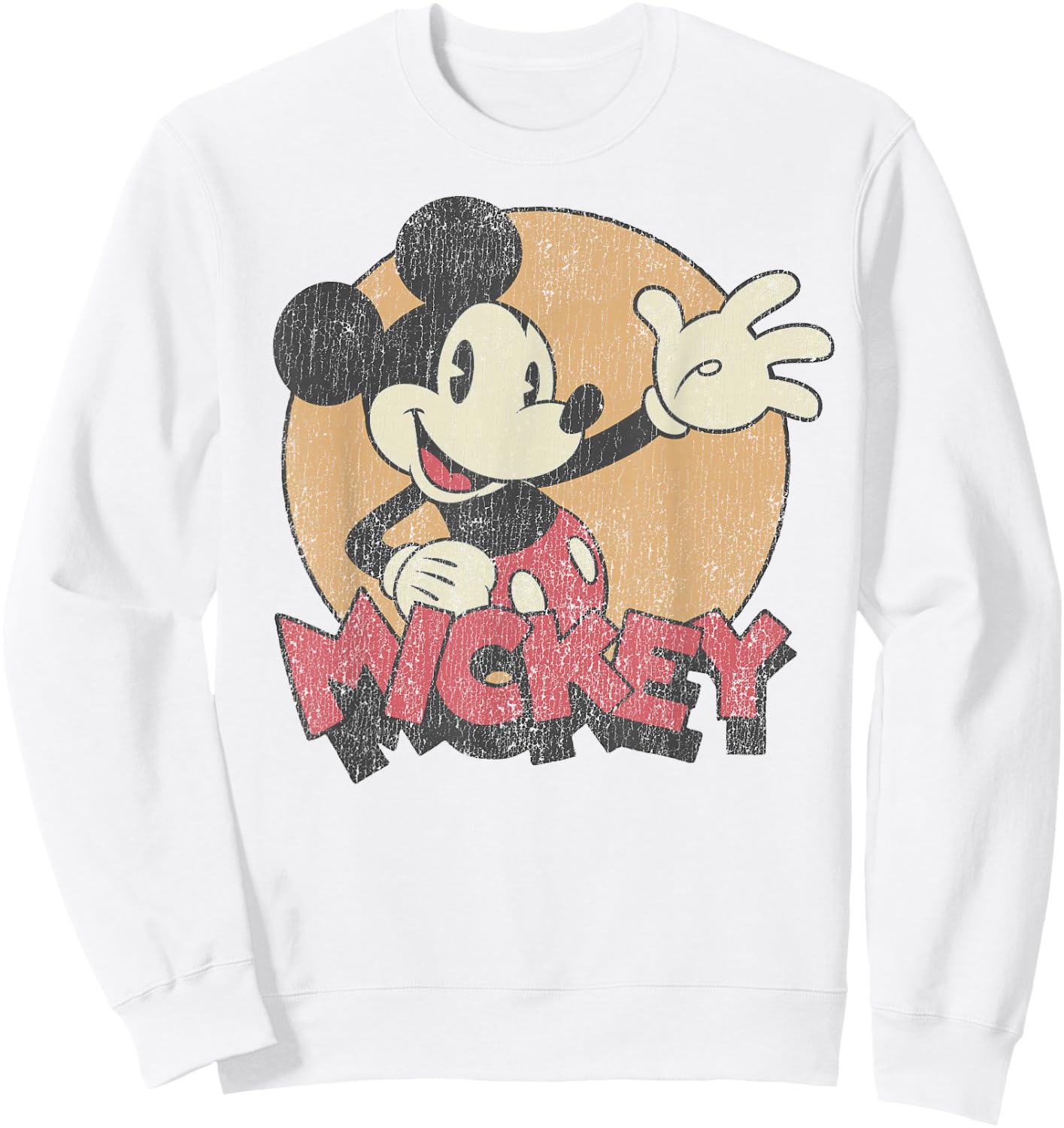 Disney Mickey and Friends Mickey Mouse Retro Distressed Small Sweatshirt - Sweatshirt | White