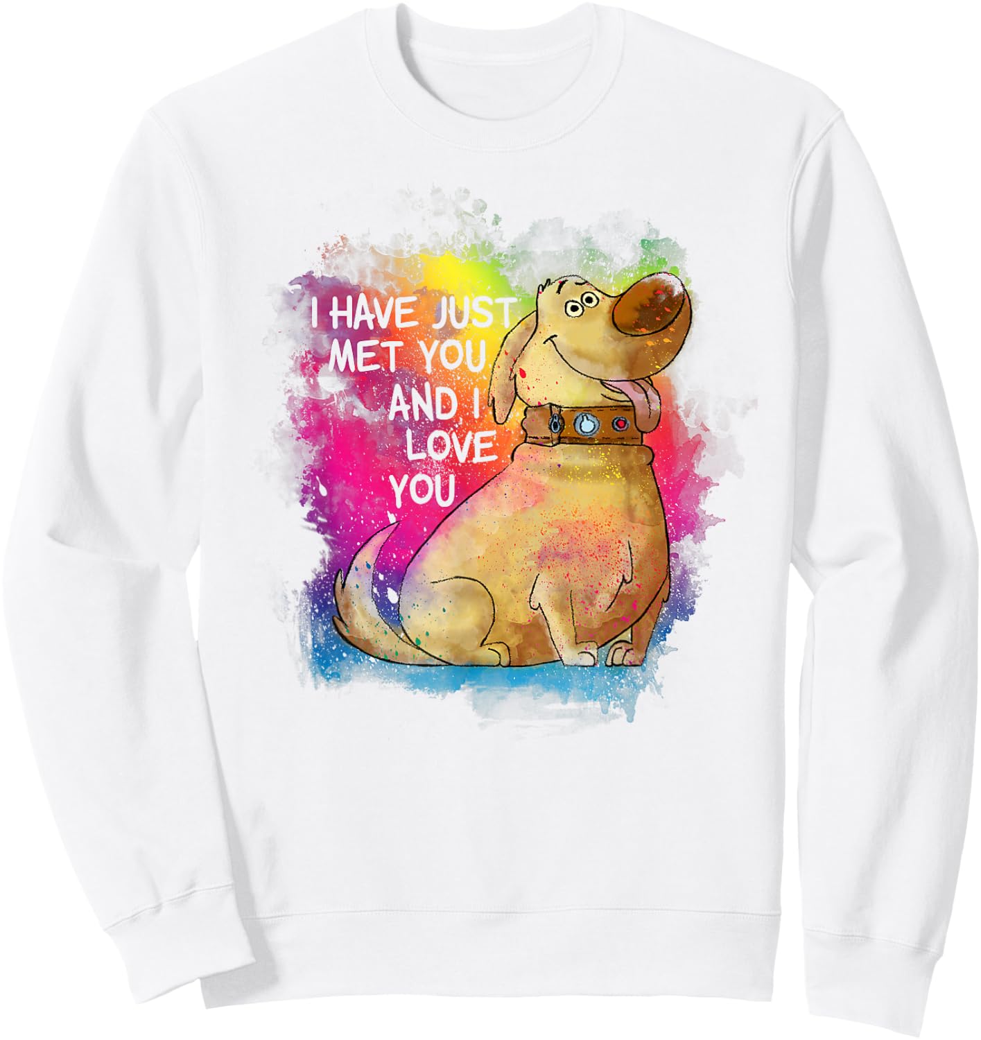 Disney Pixar Up Dug I Have Just Met You Rainbow Sweatshirt - Sweatshirt | White