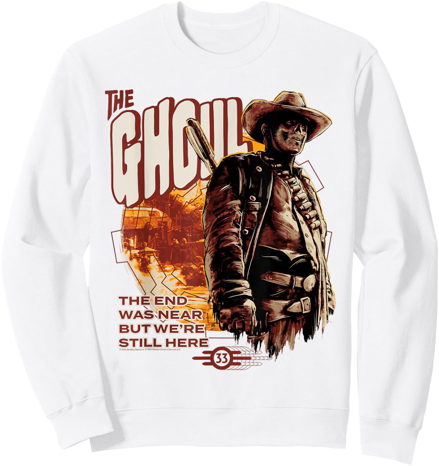 Fallout TV Series The Ghoul End Was Near Modern Edit Sweatshirt - Sweatshirt | White