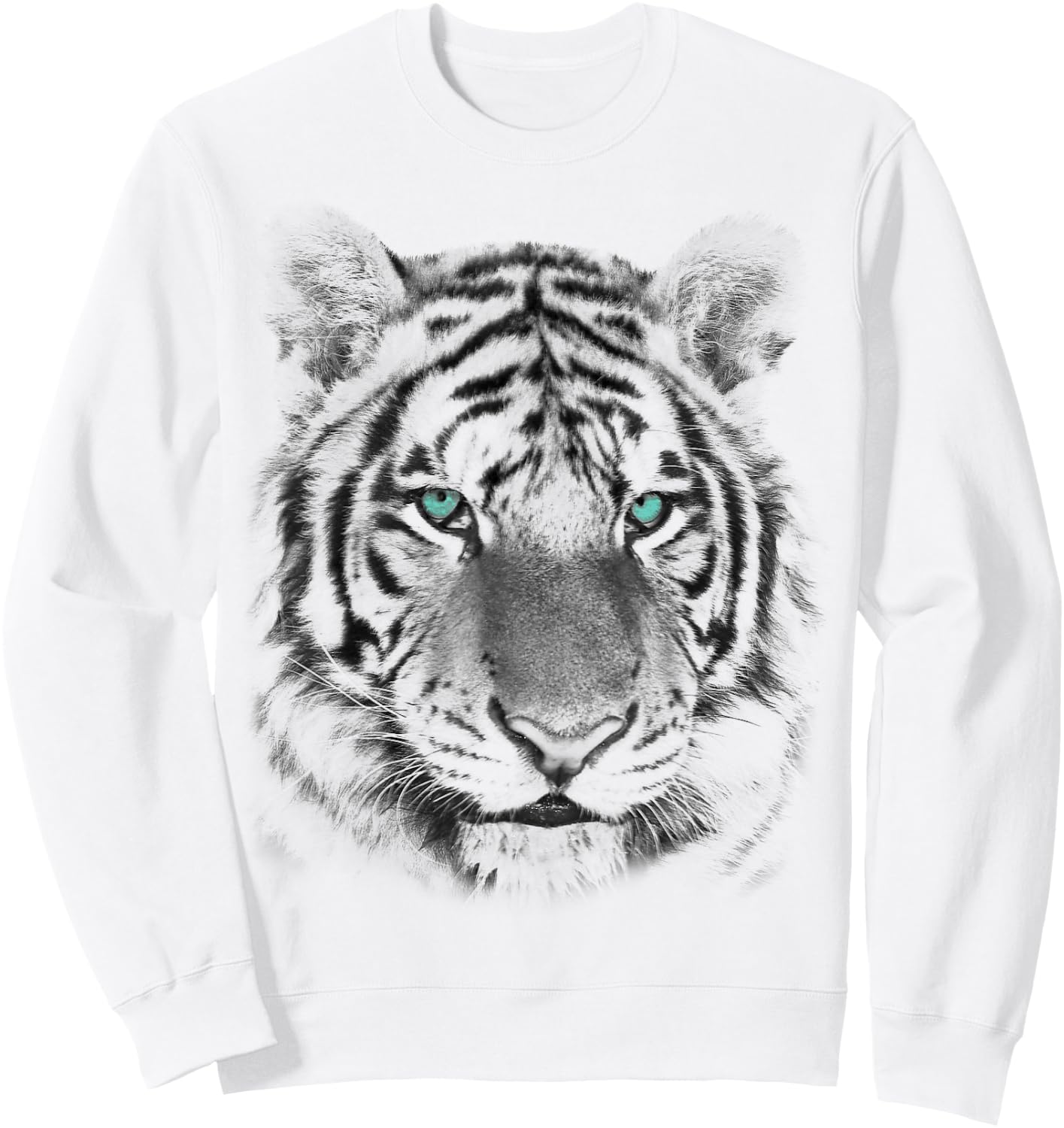 Tiger Vintage Style | Distressed Trendy Graphic Sweatshirt - Sweatshirt | White