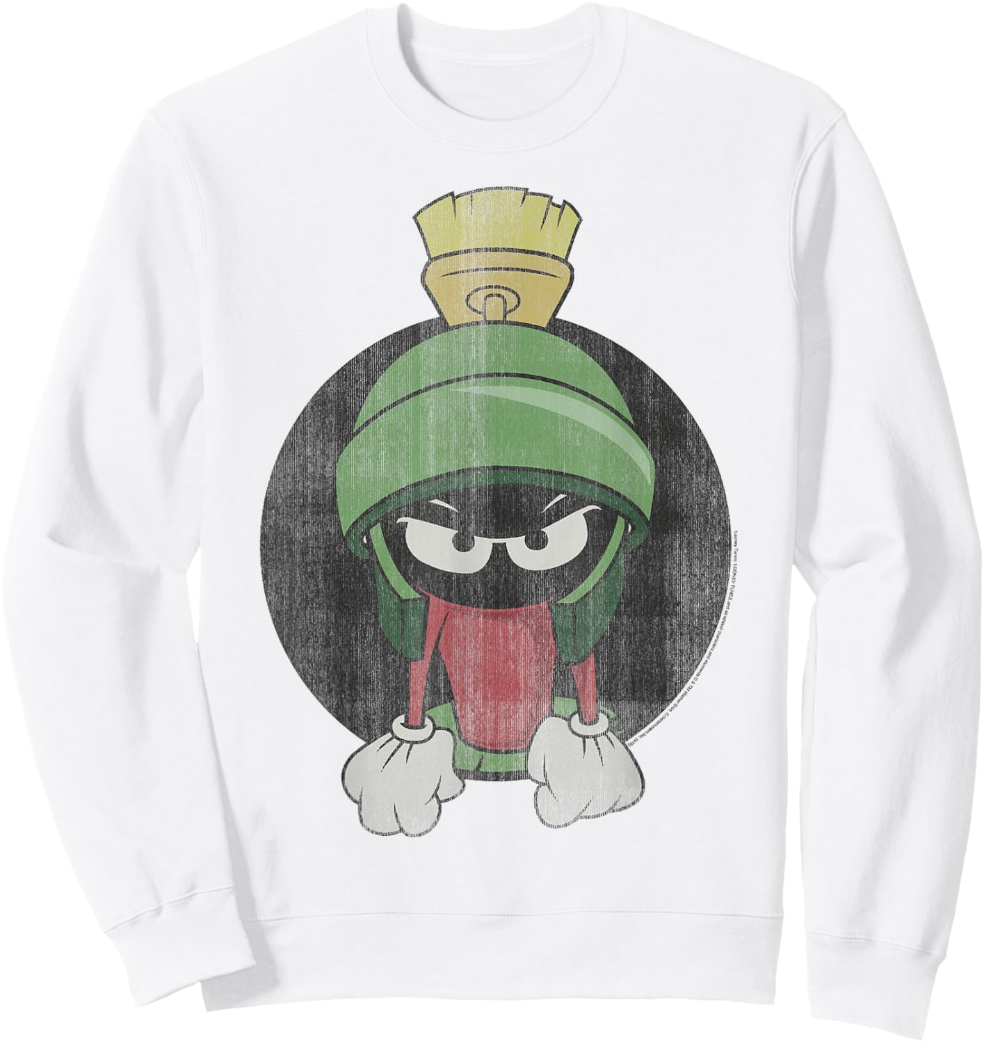 Looney Tunes Marvin The Martian Angry Portrait Small Sweatshirt - Sweatshirt | White