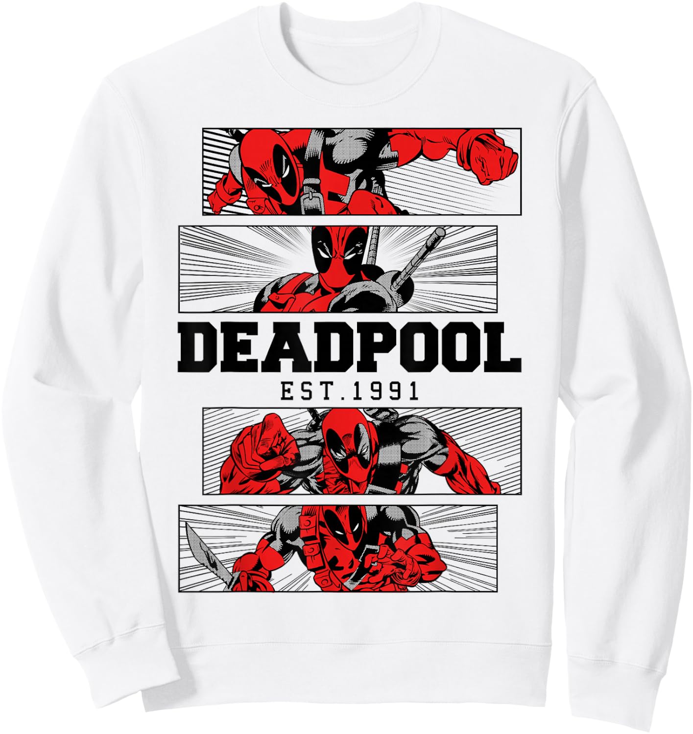 Marvel Deadpool 30th Est. 1991 Panels Sweatshirt - Sweatshirt | White