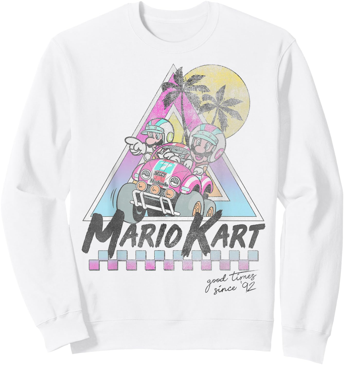 Mario Kart Mario And Luigi Good Time Since 92 Vintage Sweatshirt - Sweatshirt | White