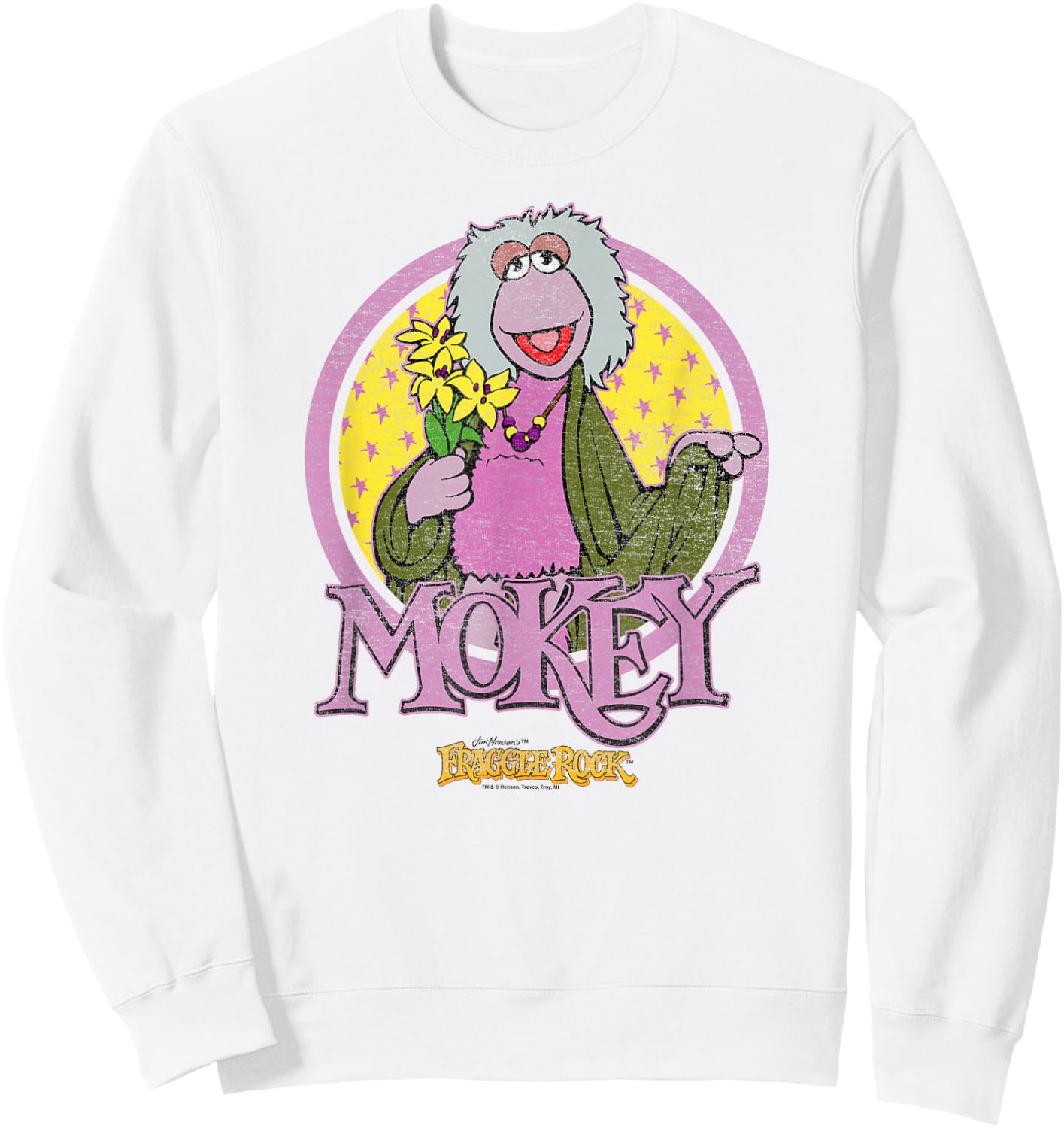 Fraggle Rock Mokey Circle Sweatshirt - Sweatshirt | White