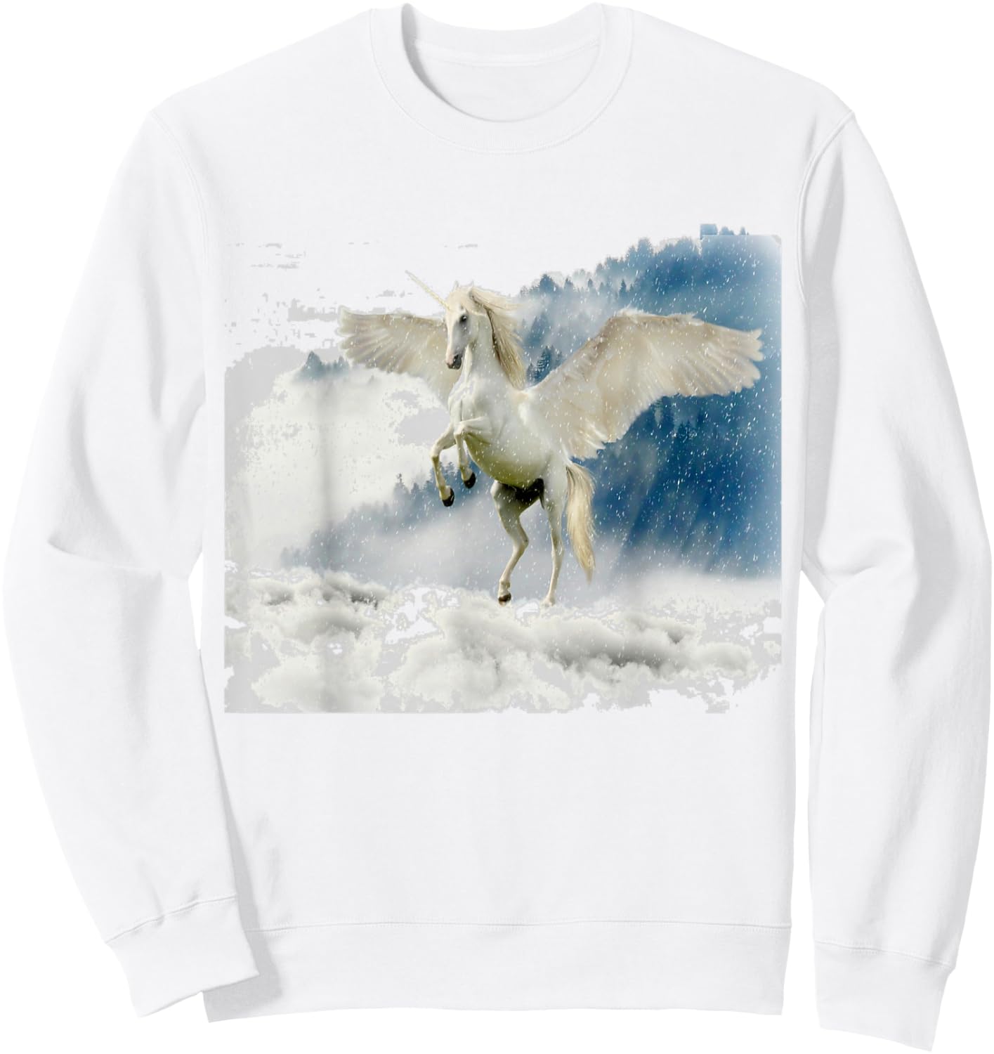 White Pegasus Magical Winged Horse Sweatshirt - Sweatshirt | White