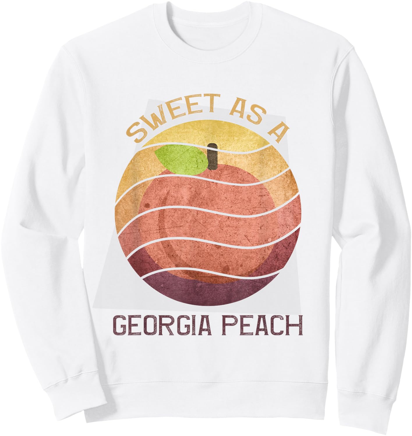 Sweet as a Georgia Peach retro grunge sunset design peach Sweatshirt - Sweatshirt | White