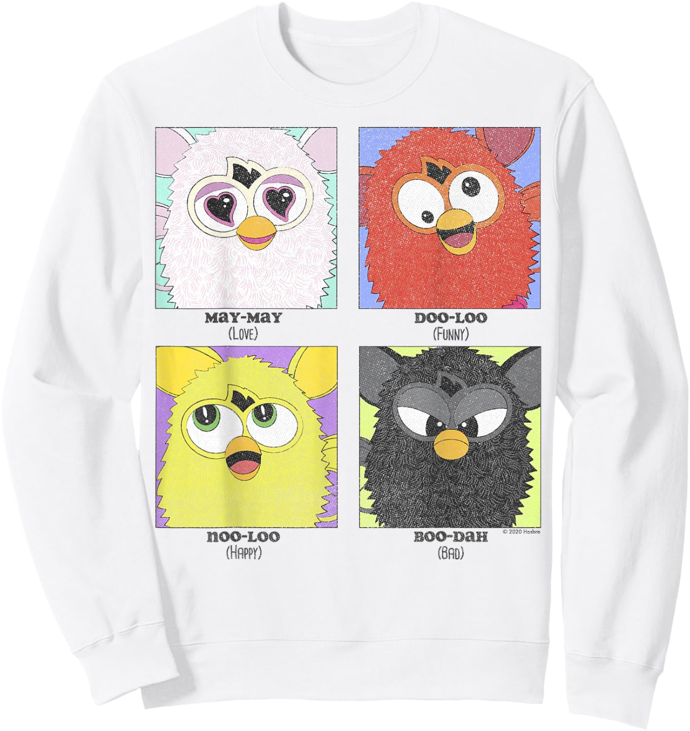Furby Different Emotions Vintage Box Up Sweatshirt - Sweatshirt | White
