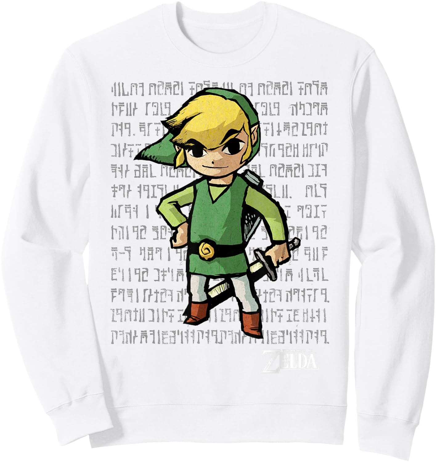 The Legend of Zelda Link Hyrulian Hero Overlay Nintendo Sweatshirt - Sweatshirt | White
