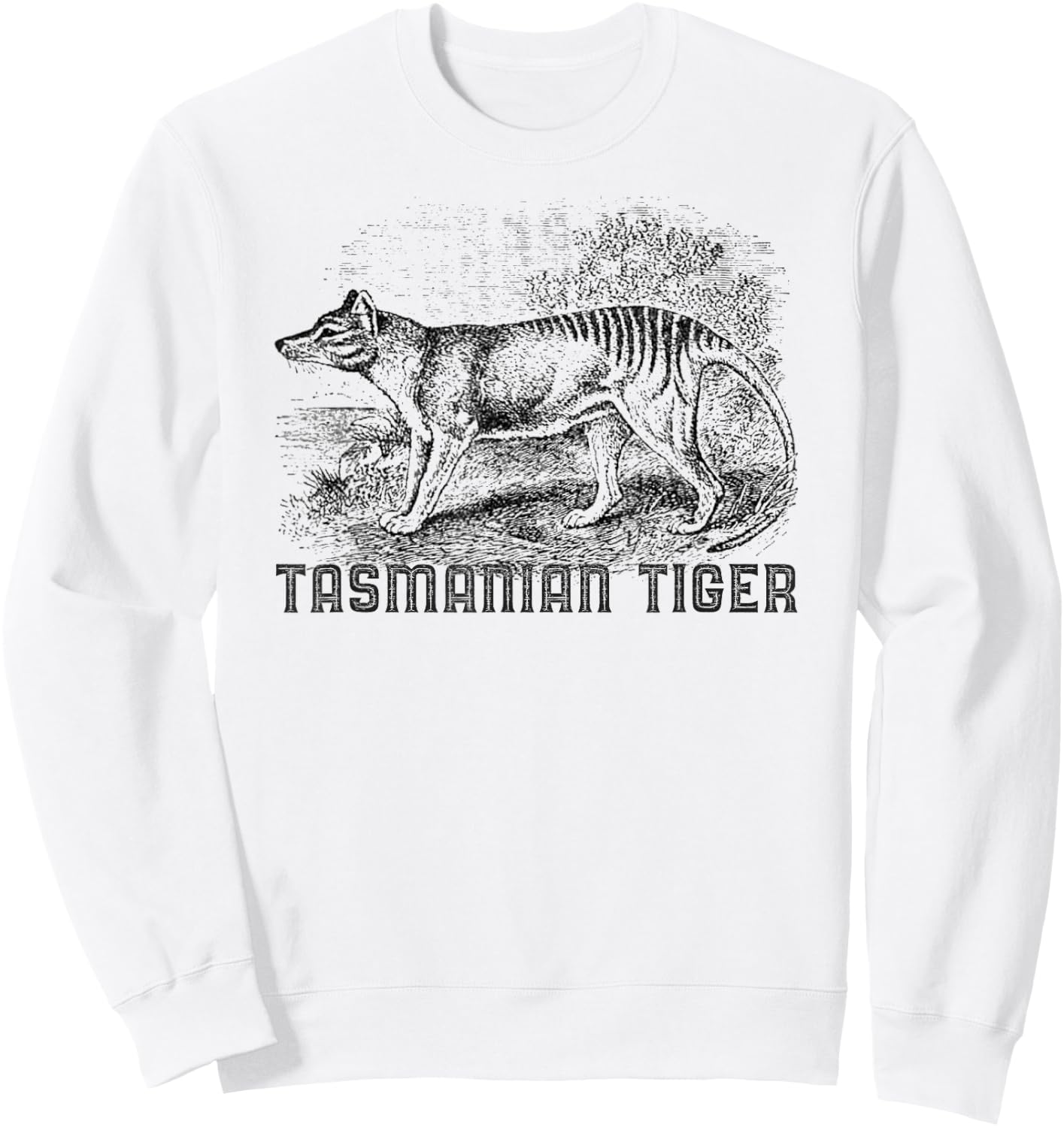 Tasmanian Wolf Tiger Thylacine Australian Extinction Gift Sweatshirt - Sweatshirt | White