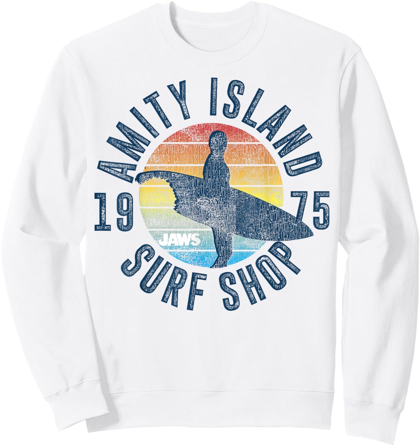 Jaws Amity Island Surf Shop 1975 Retro Logo Sweatshirt - Sweatshirt | White