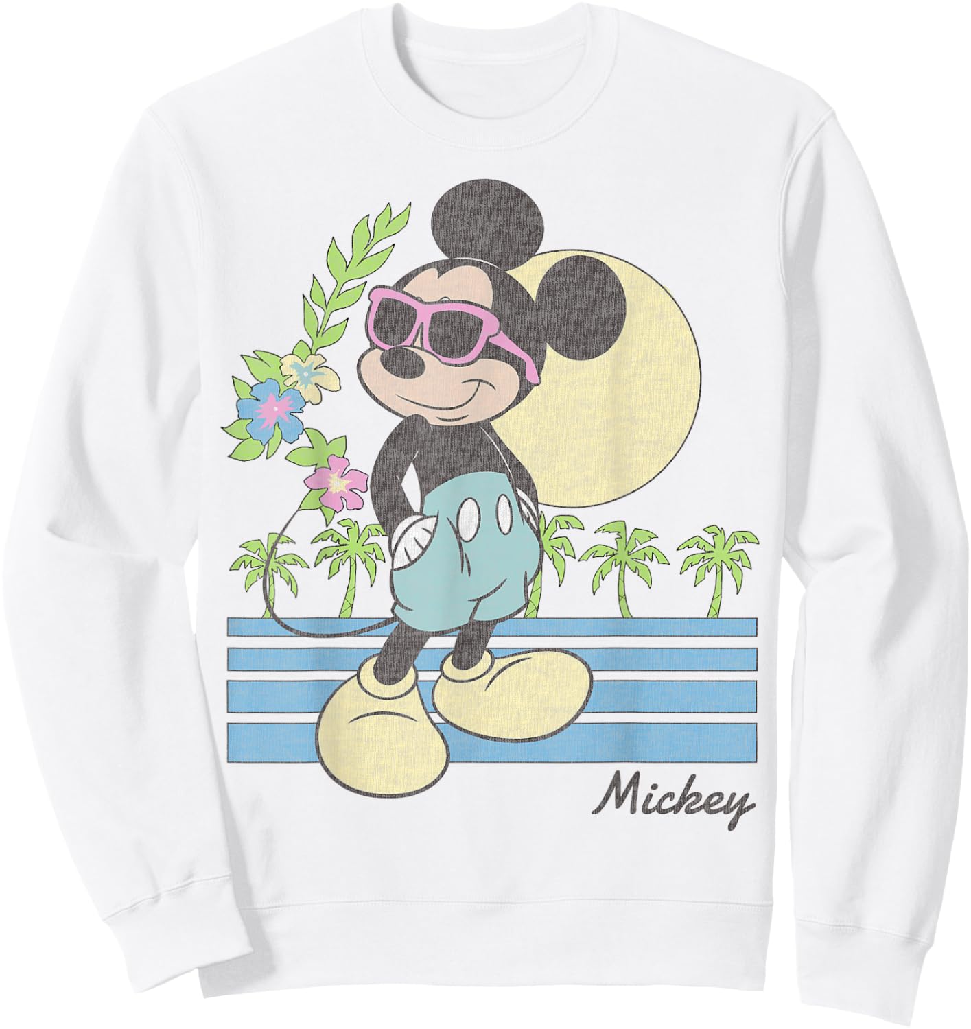 Disney Mickey and Friends Mickey Retro Beach Small Sweatshirt - Sweatshirt | White