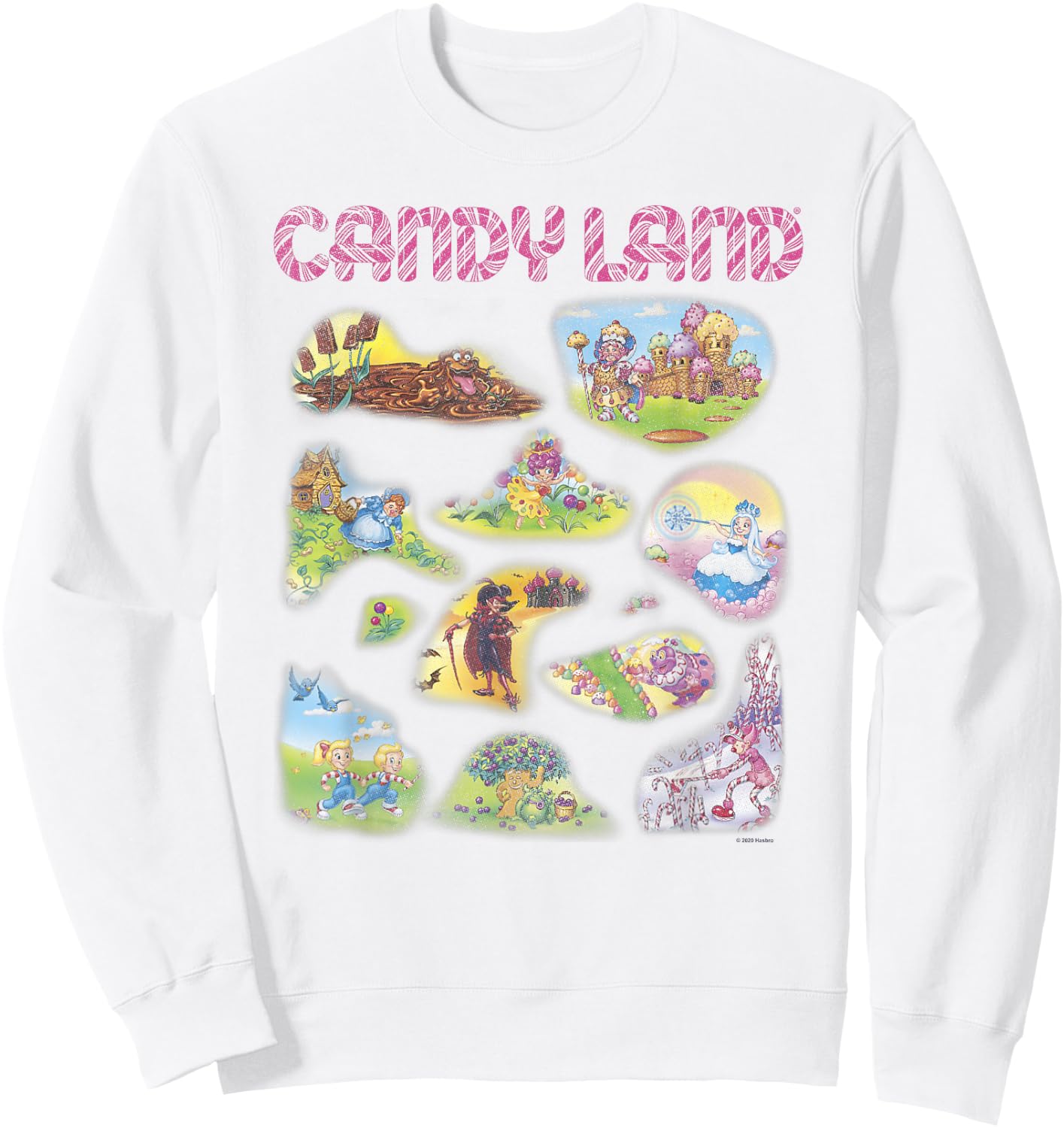 Candy Land Vintage Game Board Locations Textbook Sweatshirt - Sweatshirt | White