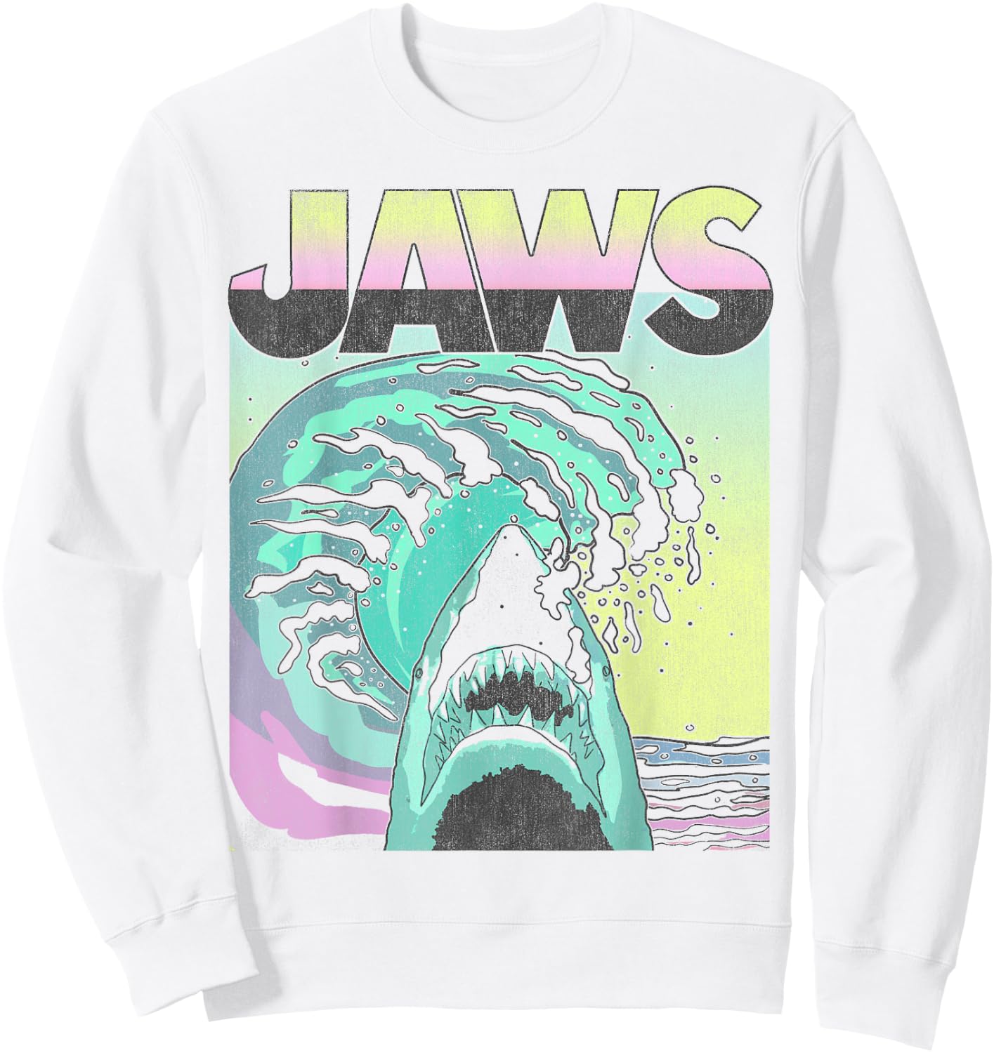 Jaws Retro Wave Poster Sweatshirt - Sweatshirt | White