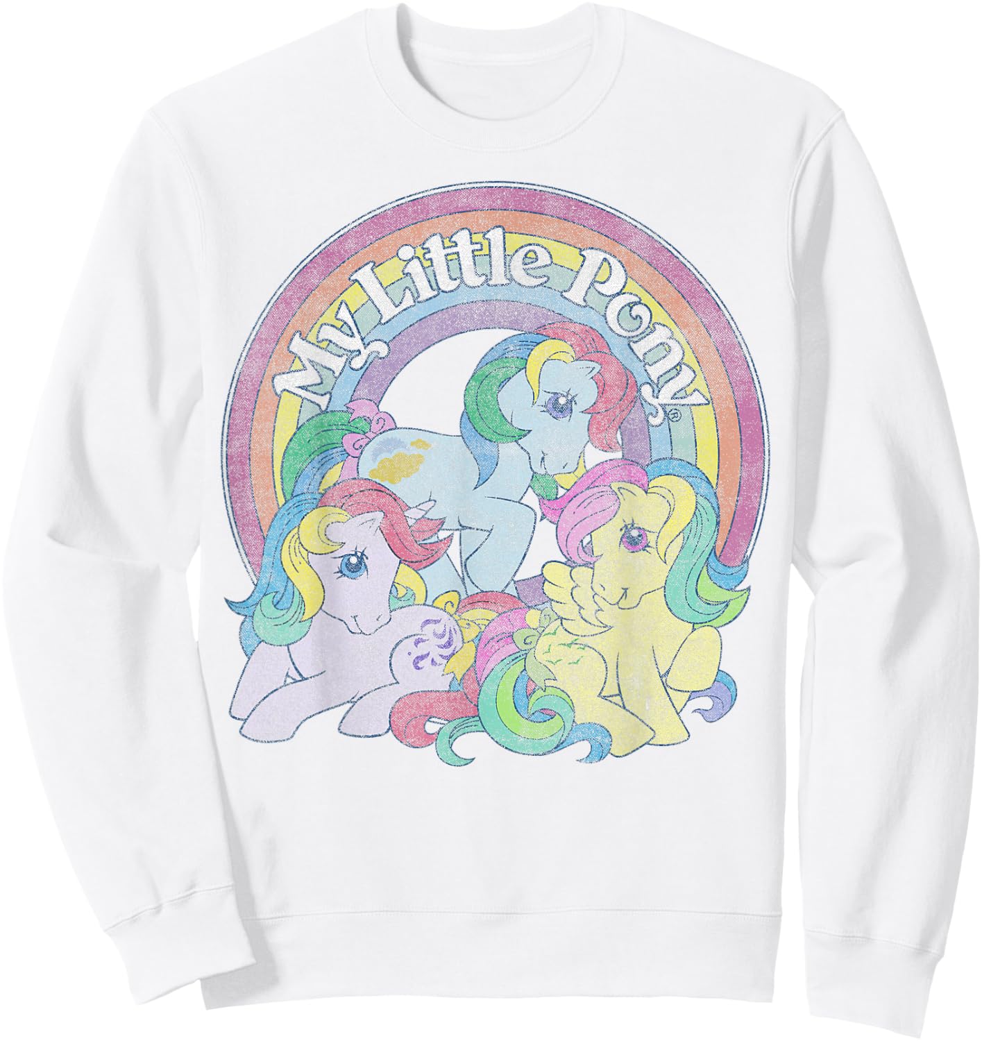 My Little Pony Group Windy, Sunlight, Skydancer Rainbow Logo Sweatshirt - Sweatshirt | White