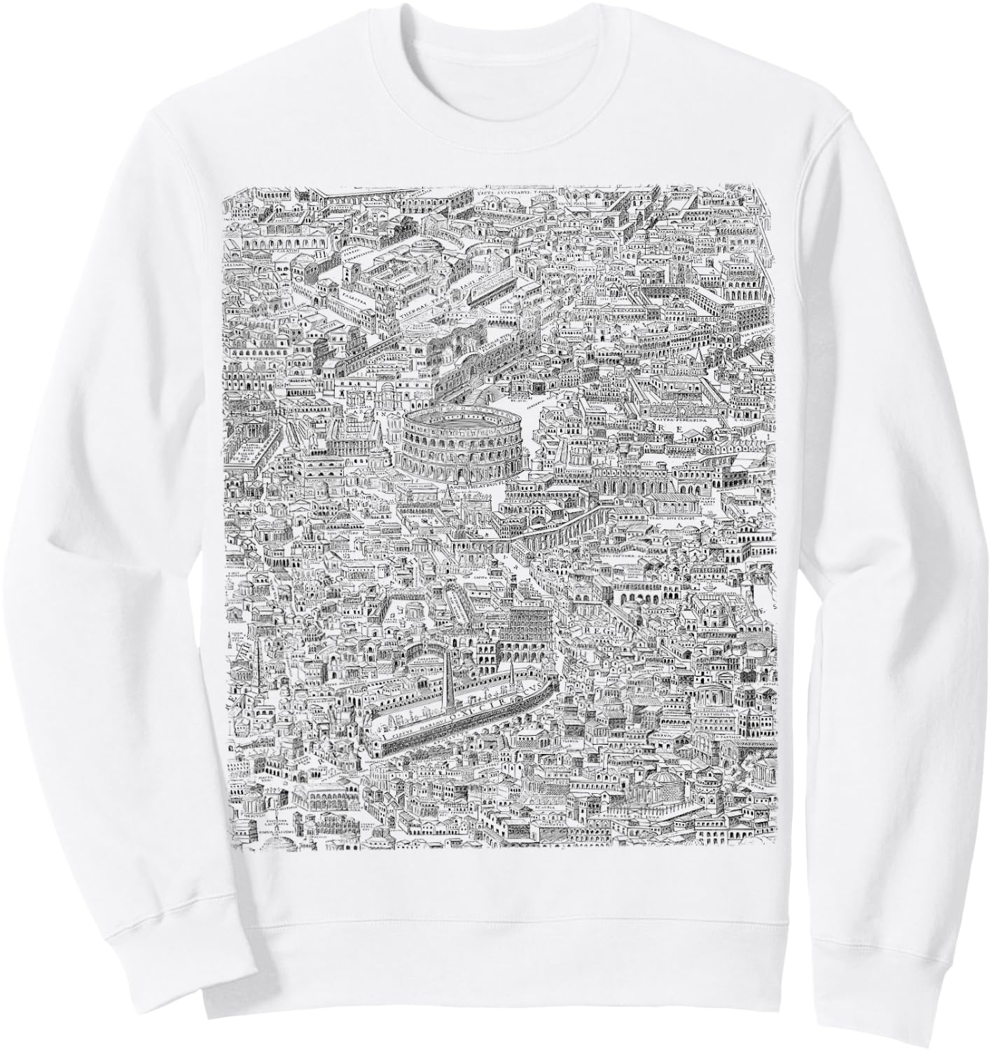 Old Rome Map Roads Sweatshirt - Sweatshirt | White