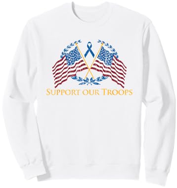 Support Our Troops Army United States Military Red Sweatshirt - Sweatshirt | White