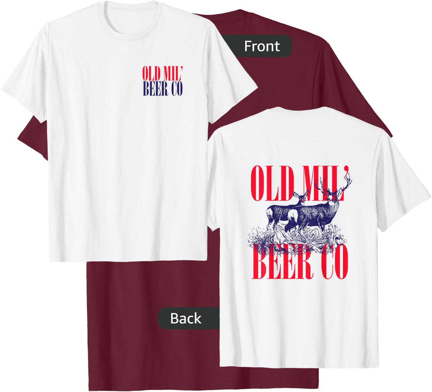 Old Milwaukee Beer Co Deer T-Shirt - T-Shirt | Maroon