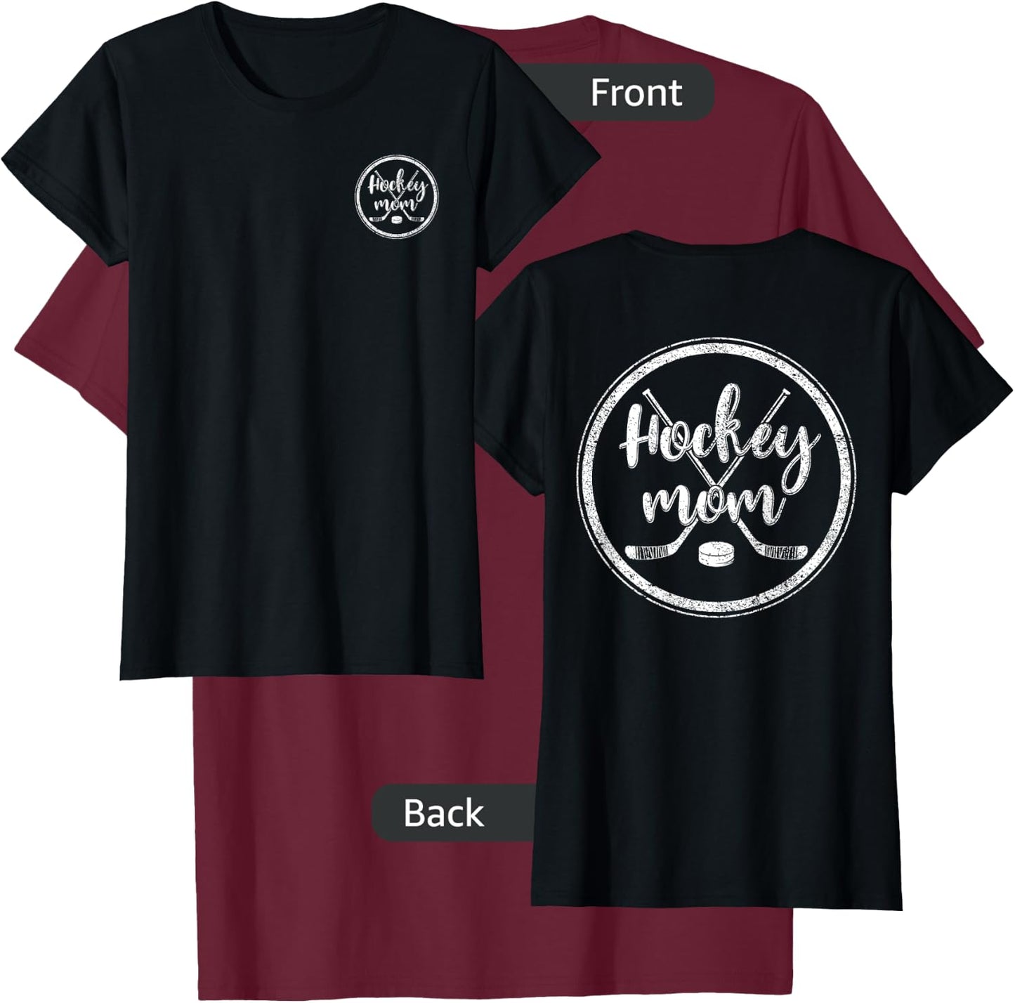Hockey Mom Winter Sports Ice Hockey Goalie Mommy T-Shirt - T-Shirt | Maroon