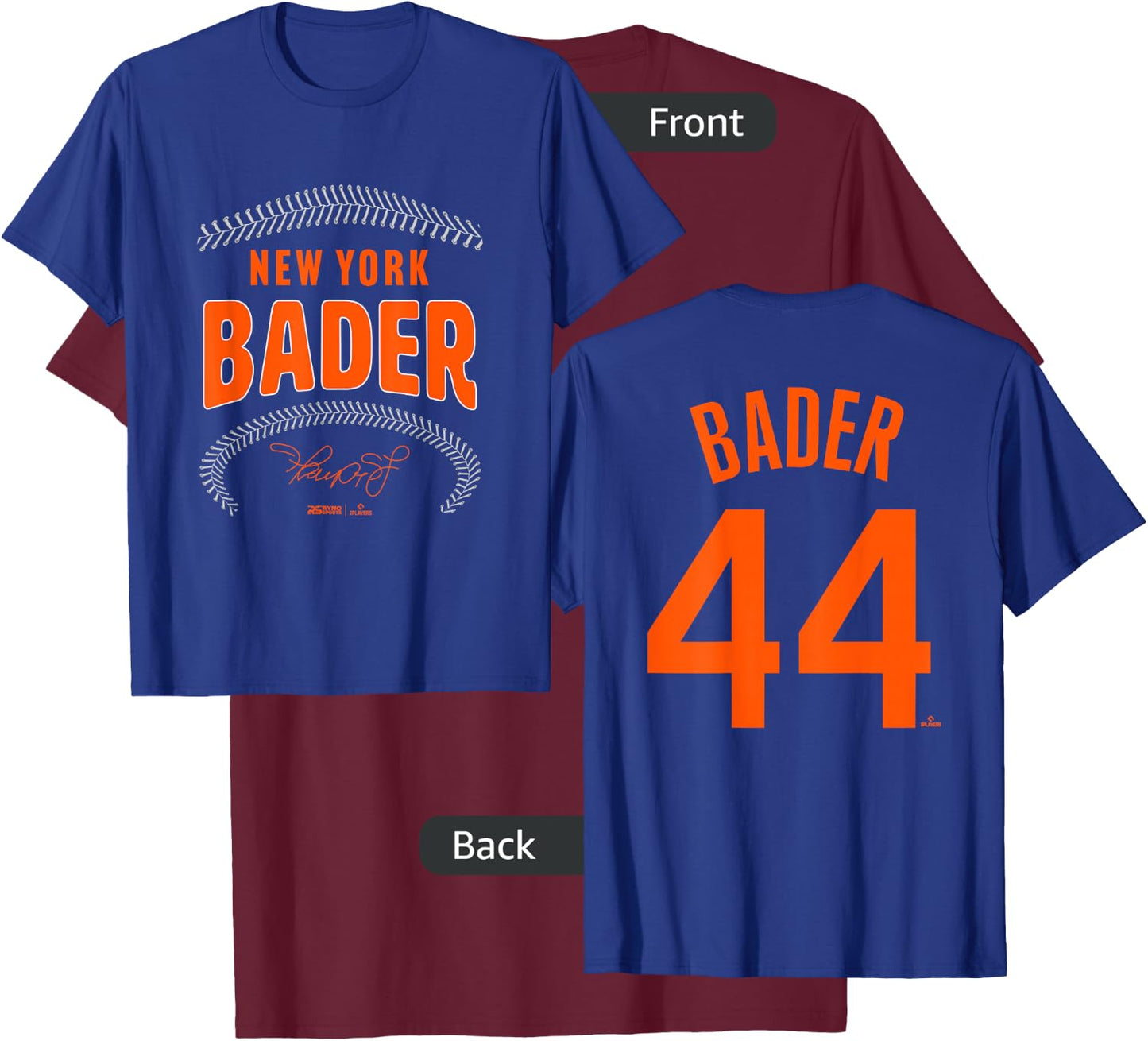 Harrison Bader New York Name & Number (Front & Back) T-Shirt - T-Shirt | Maroon
