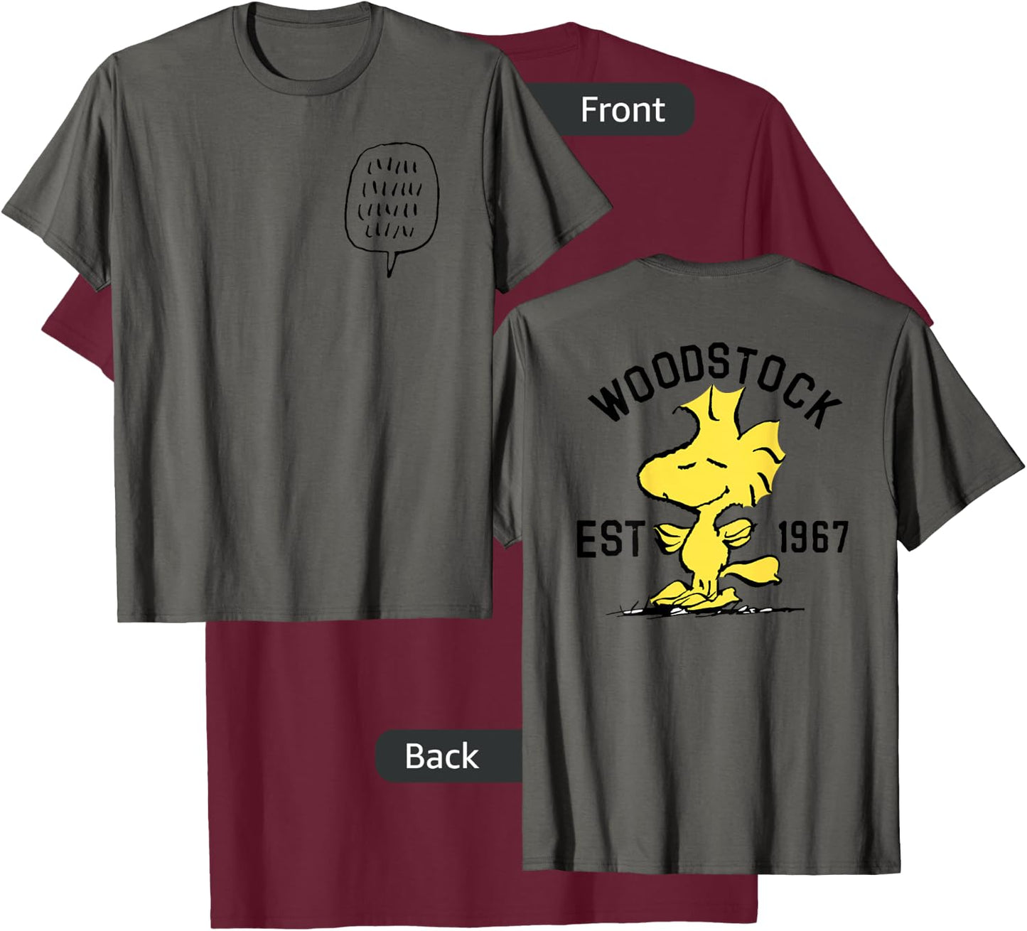 Peanuts Woodstock Talking T-Shirt - T-Shirt | Maroon