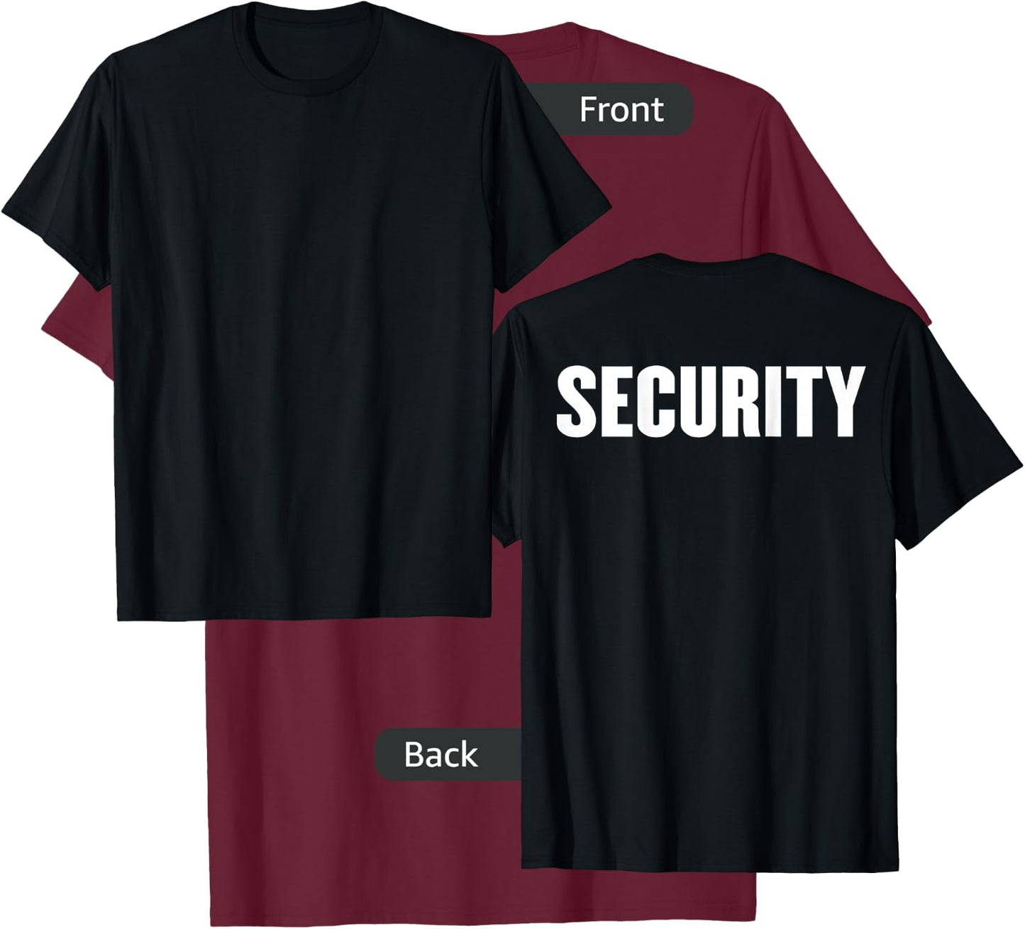 BACK PRINT Security Guard Event Security Officer Security T-Shirt - T-Shirt | Maroon