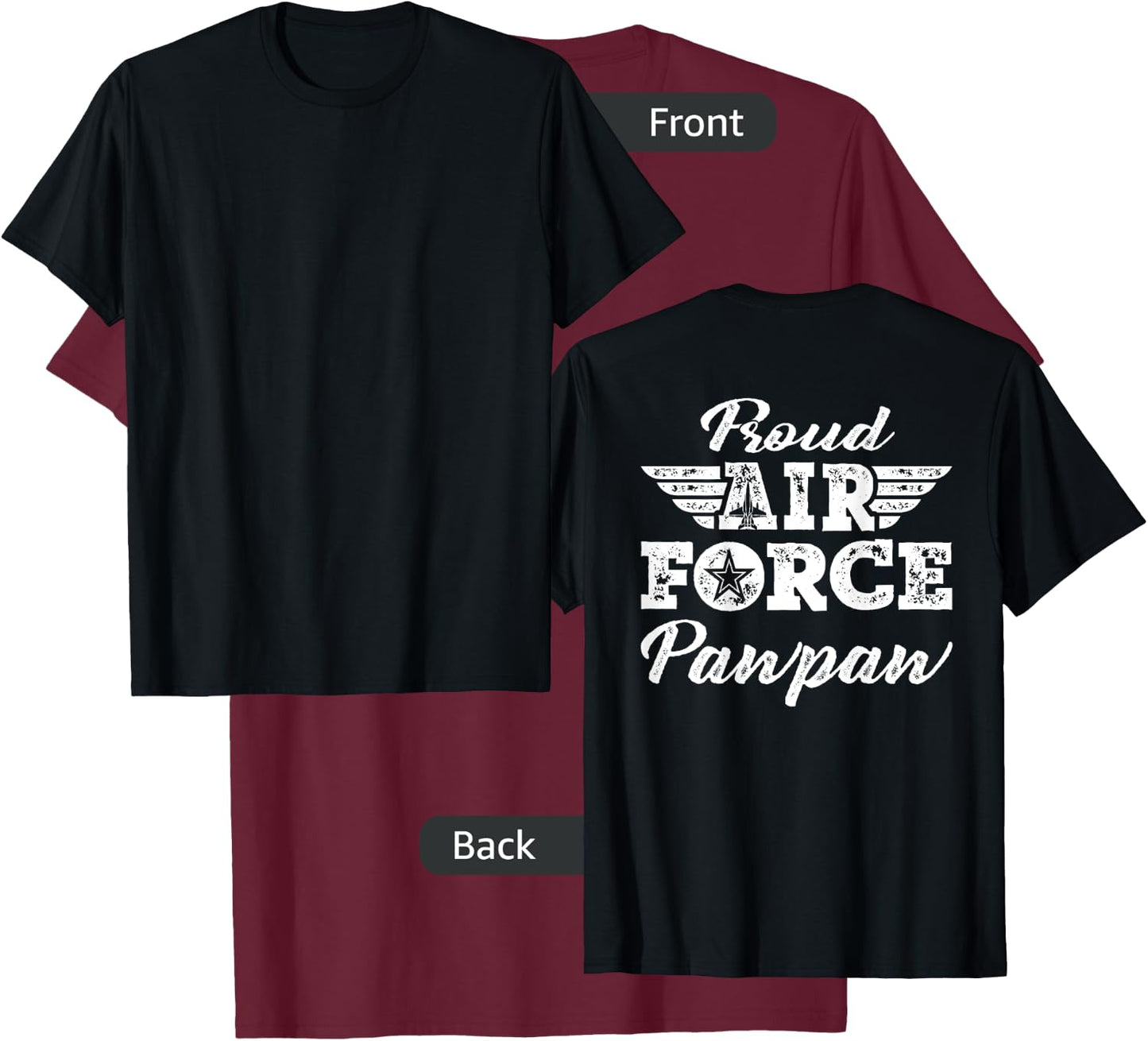 Proud US Air Force Pawpaw Pride Military Family Grandpa Gift T-Shirt - T-Shirt | Maroon