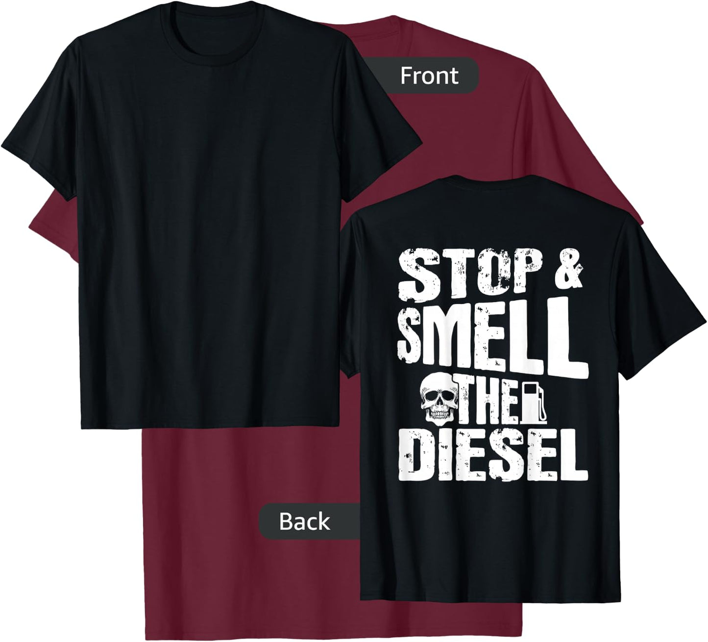 Diesel Mechanic Gifts Design On Back T-Shirt - T-Shirt | Maroon