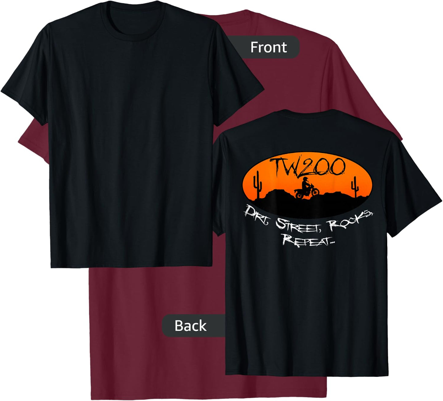 TW200 Trailway Motorcycle Enduro Off-Road T-Shirt - T-Shirt | Maroon