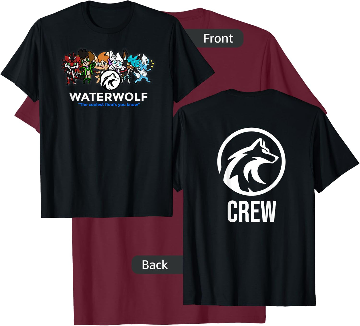 Waterwolf Floofs T-Shirt - T-Shirt | Maroon