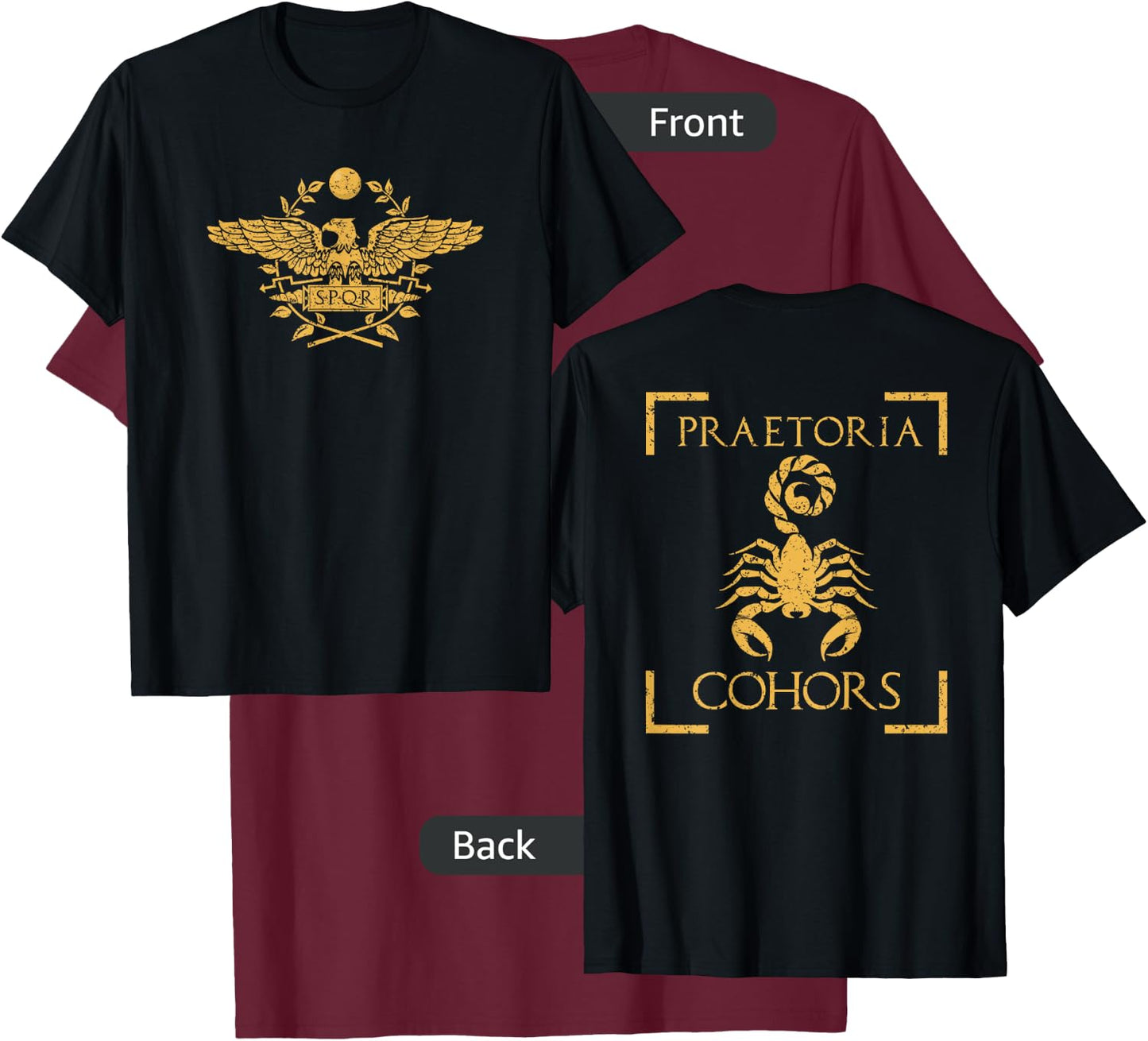 Praetoria Cohors Praetorian Guard Roman Army Back Print T-Shirt - T-Shirt | Maroon