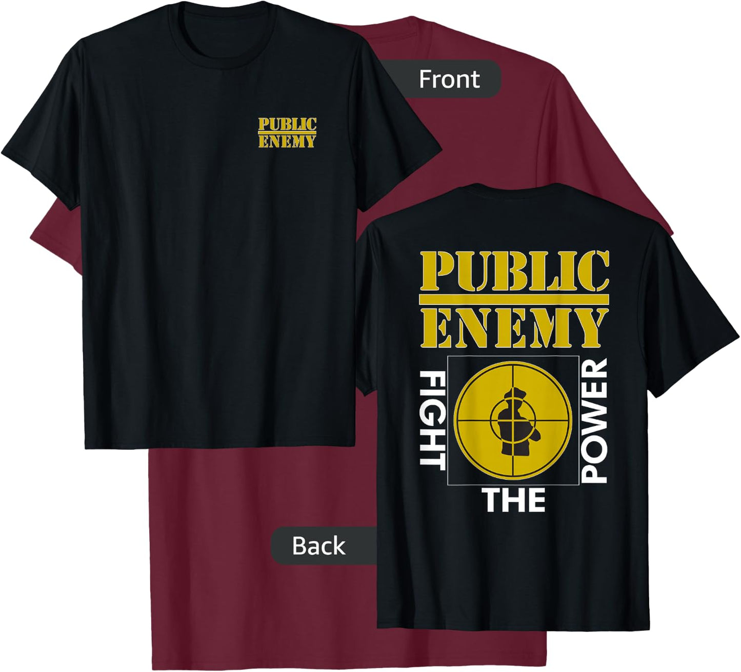 Public Enemy Official Fight The Power T-Shirt - T-Shirt | Maroon