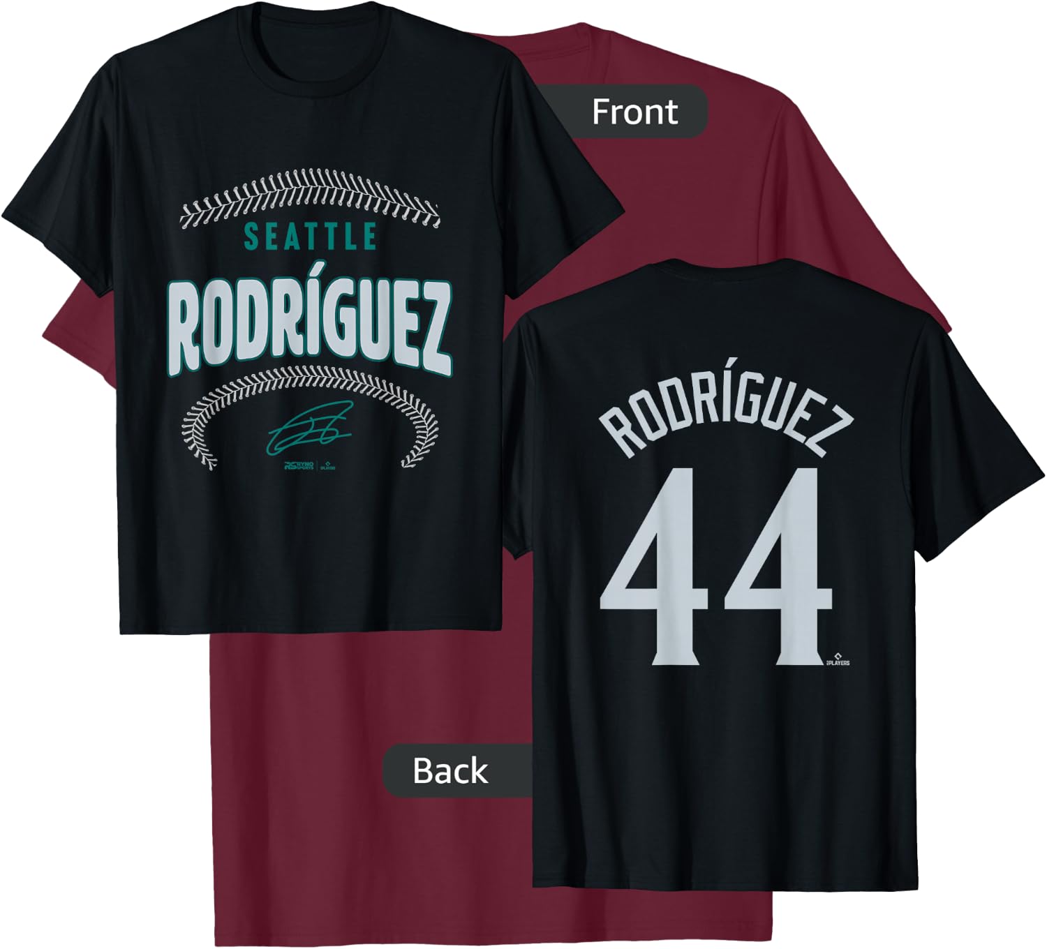 Julio Rodríguez Seattle Baseball Name & Number (Front&Back) T-Shirt - T-Shirt | Maroon