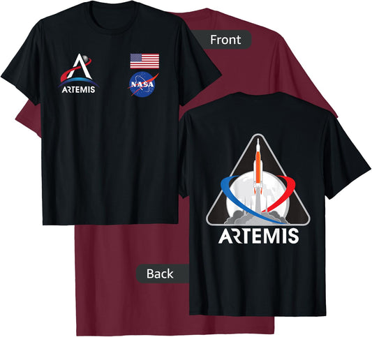 NASA Artemis Mission 1 Moon To Mars T-Shirt - T-Shirt | Maroon